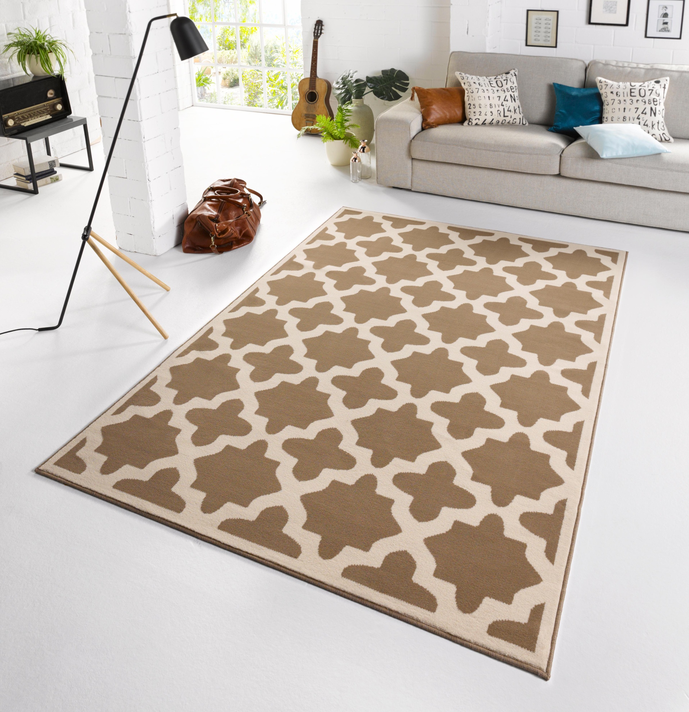 HANSE Home Teppich »Noble«, rechteckig, 9 mm Höhe, Kurzflor, Design in grafischem Muster, Robust, Pflegeleicht, Gekettelt