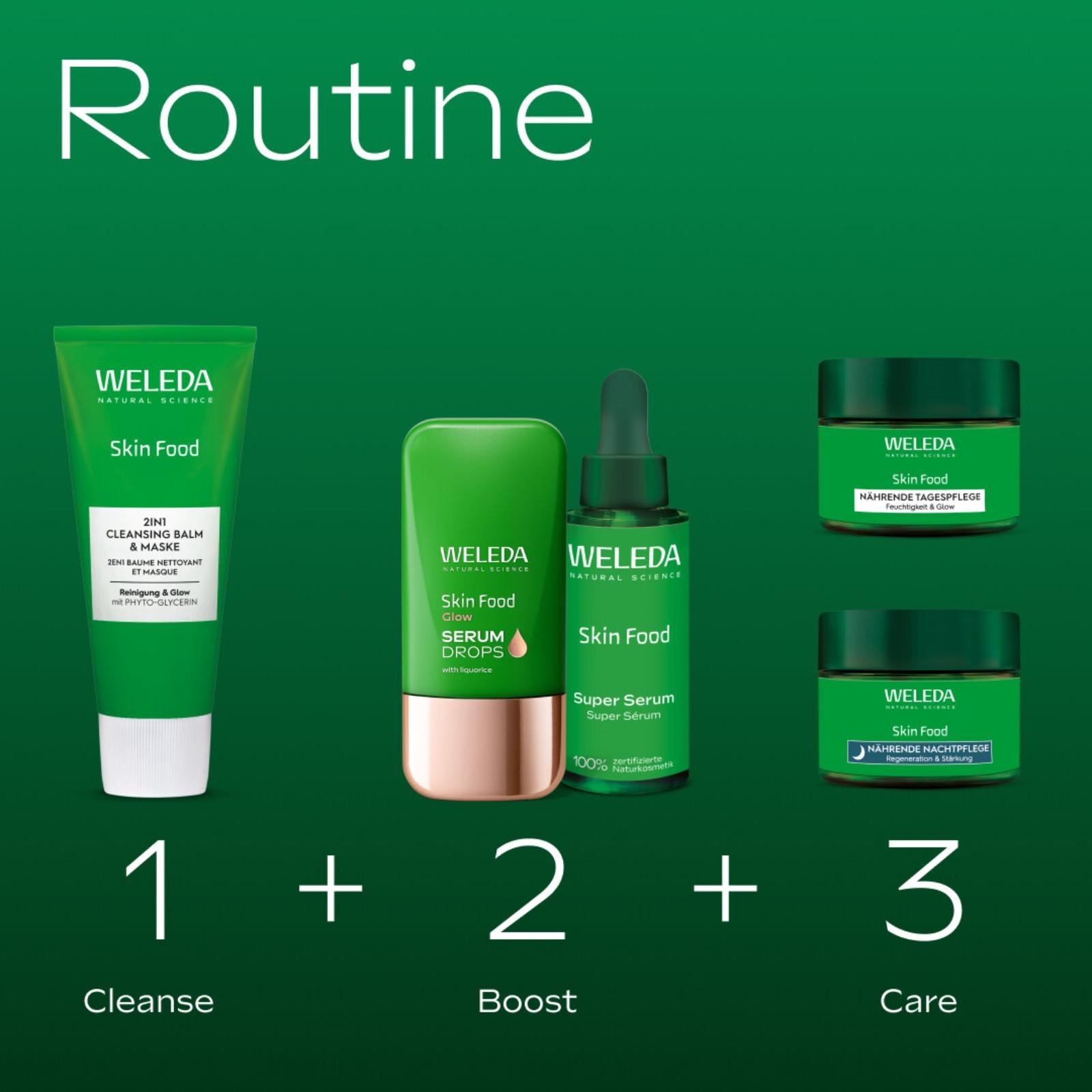 WELEDA Gesichtsserum »Skin Food Super Serum« stärkt die Haut, verleiht ihr natürlichen Glow und neue Strahlkraft