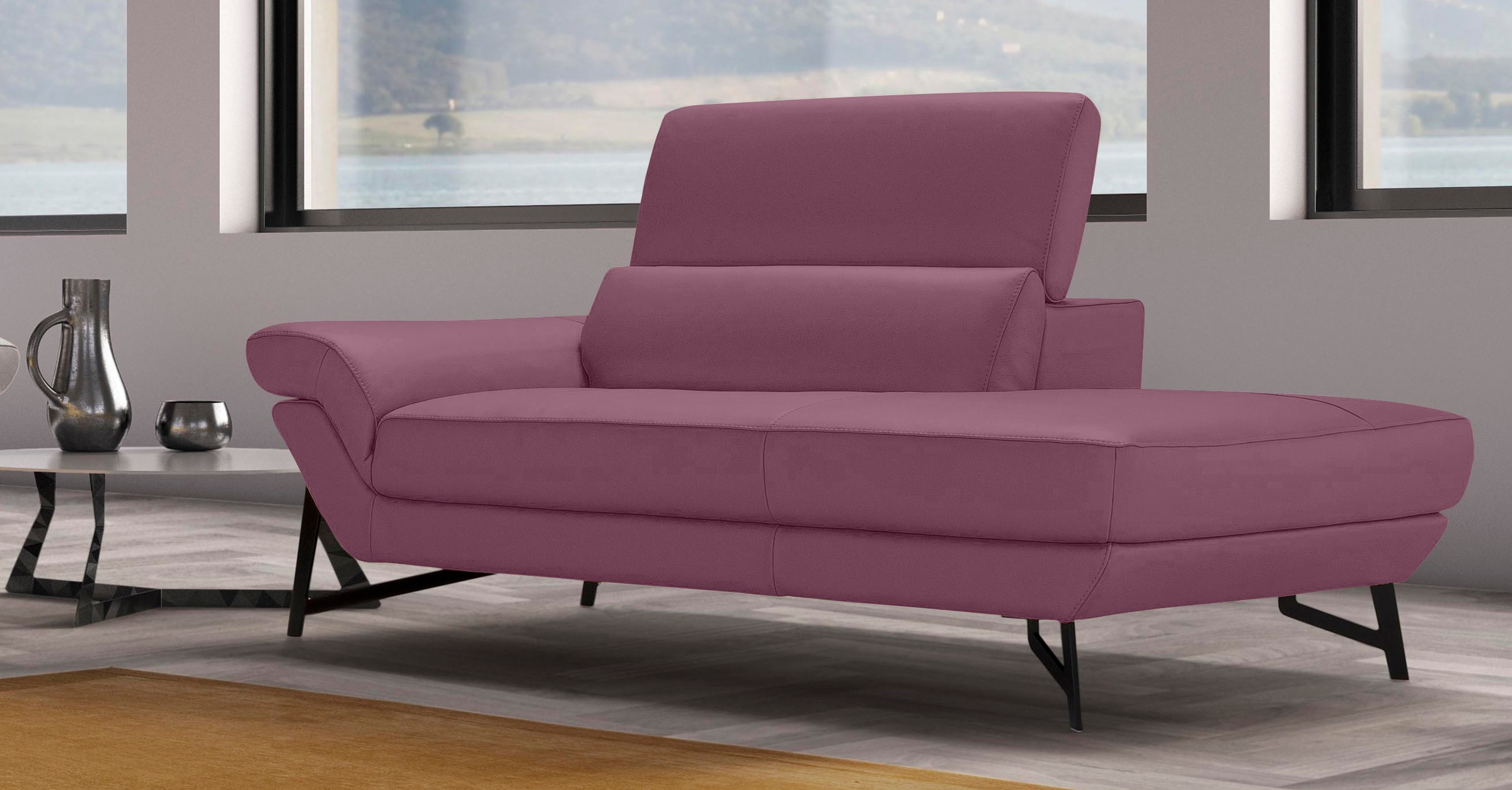 Egoitaliano Ottomane »Narcisa, Designsofa«, mit verstellbarer Kopfstütze, Solitärmöbel als Blickfang
