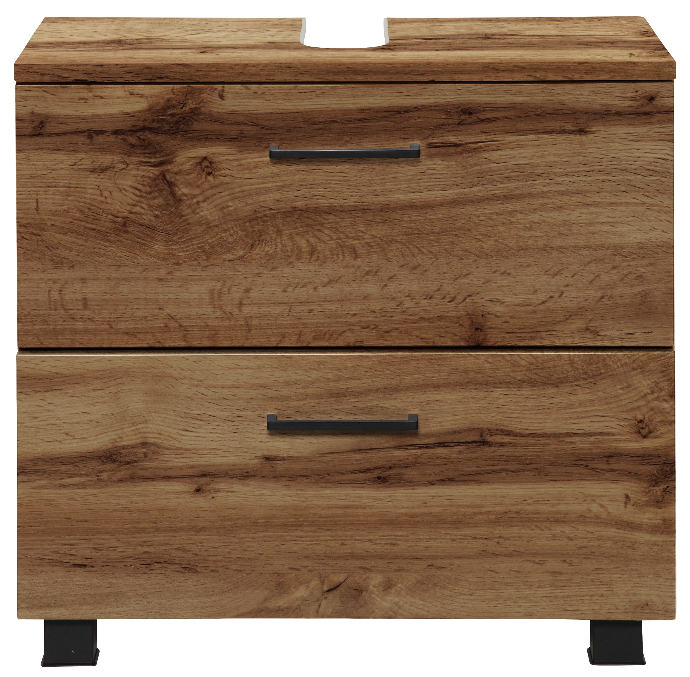 welltime Badmöbel-Set »"Trento", Badezimmer-Set, Hängeschrank, Unterschrank, Midischrank«, (5 St.), Waschbeckenunterschrank, Spiegelschrank inkl. Aufbauleuchte