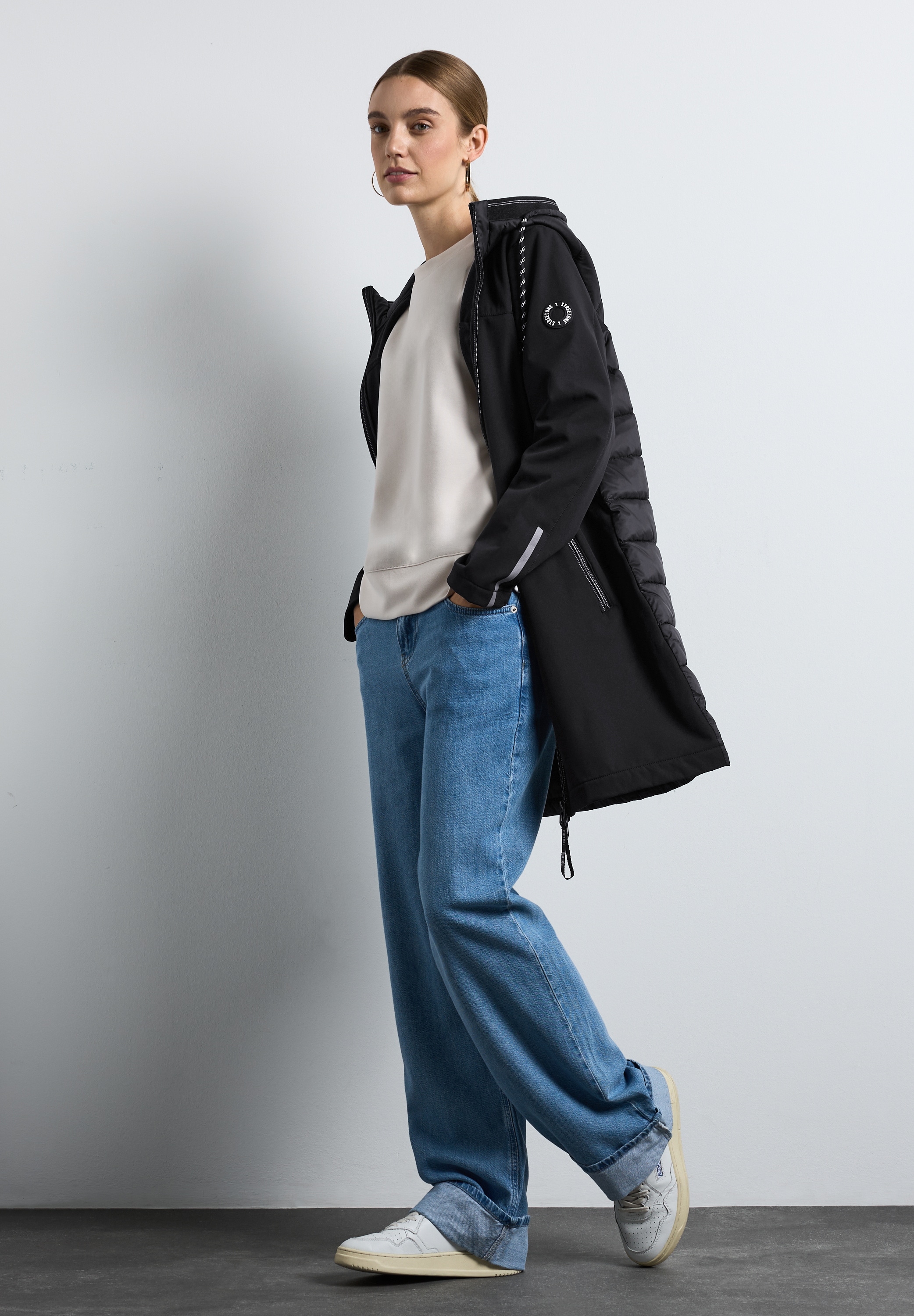 STREET ONE Softshelljacke, mit Kapuze, mit Kapuze mit Tunnelzug