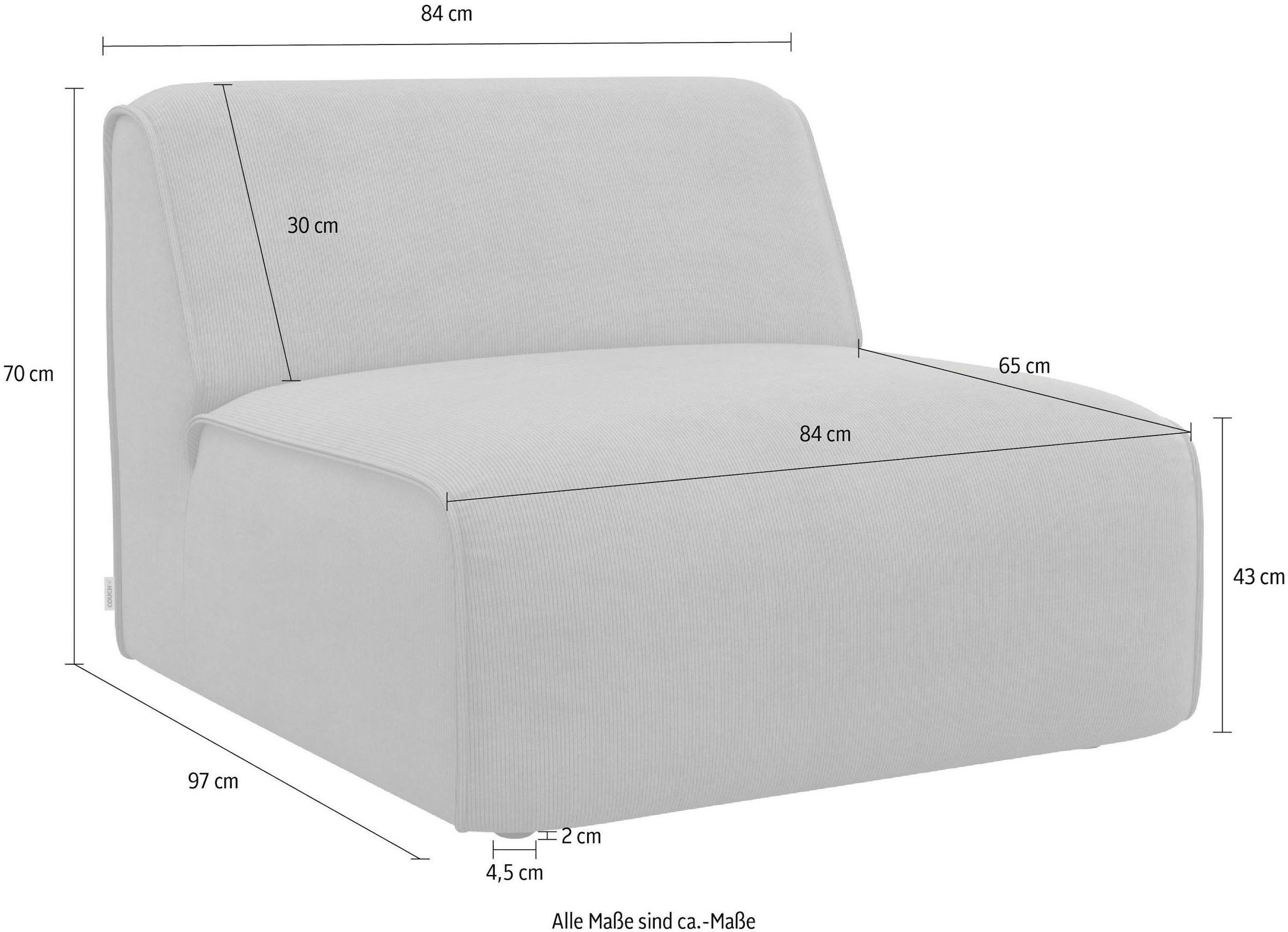 RAUM.ID Sessel »Merid«, (1 St.), als Modul oder separat verwendbar, für  individuelle Zusammenstellung auf Rechnung kaufen