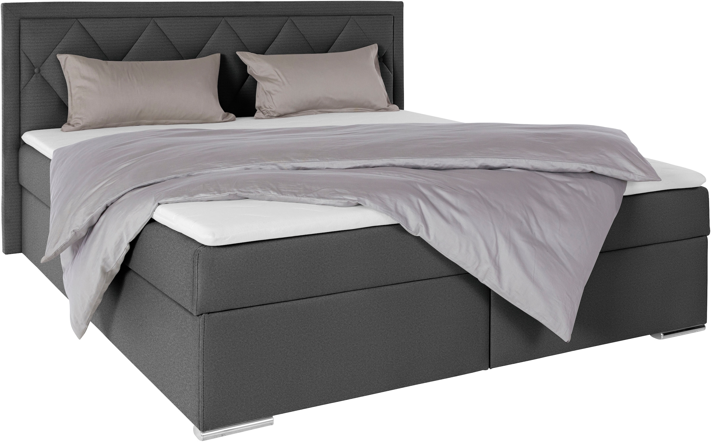 Leonique Boxbett »Alfie, Bestseller, wahlweise mit Bettkasten«, mit Knopfheftung im Kopfteil, H2, H3 und H4 wählbar