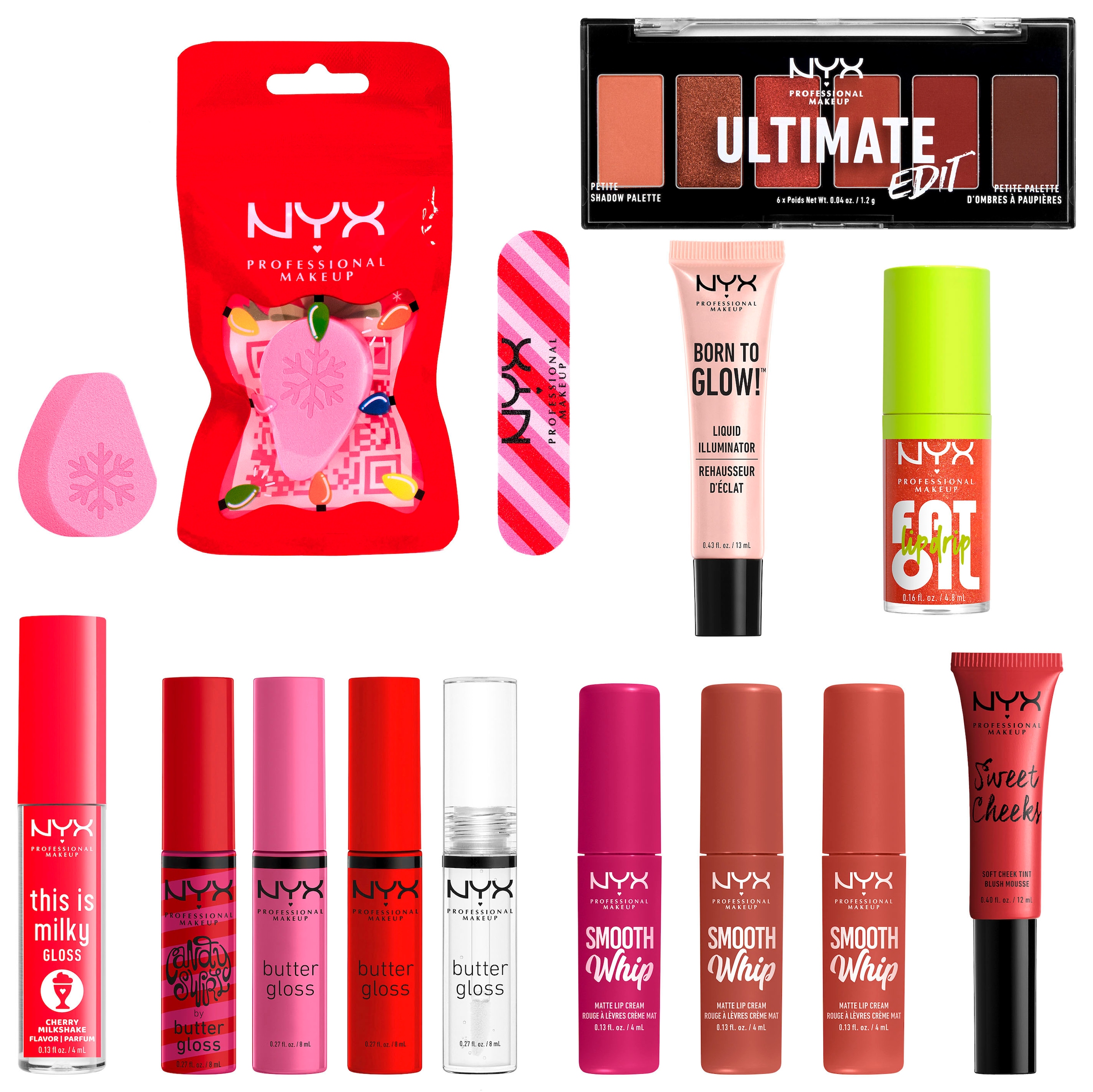 NYX Schmink-Set »NYX Professional Makeup Pull to Sleigh Surprise Makeup Box«, (Set, 14 tlg.), mit vielseitigen Kombinationsmöglichkeiten