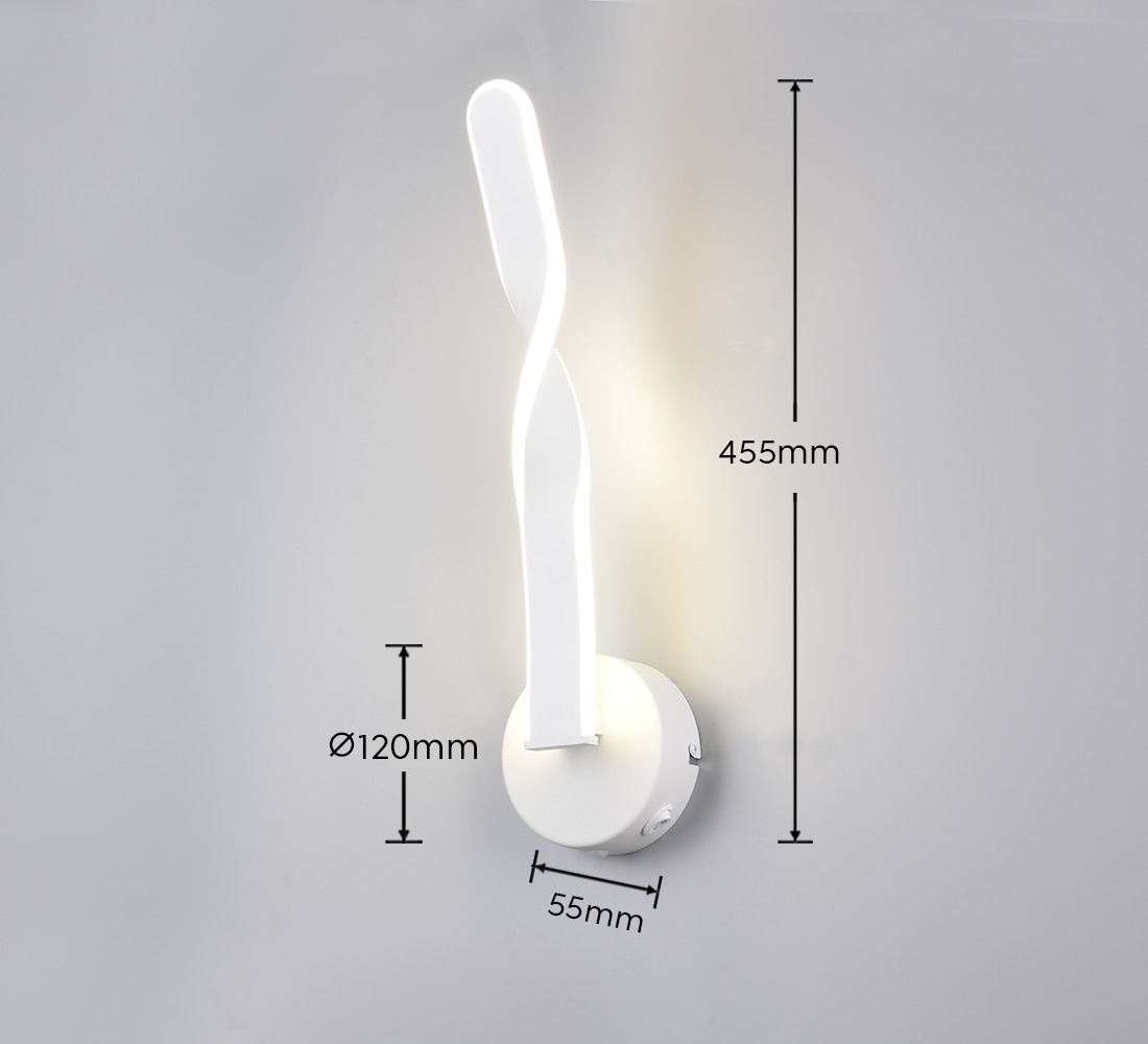 REALITY Leuchten LED Wandleuchte »GINKO, LED Wandlampe mit Schalter, 11W 1250 Lumen 4000K kaltweiß« LED-Board 1 Stk. Kaltweiß On/Off Kippschalter, elegant geschwungene LED Elemente Höhe 45,5cm