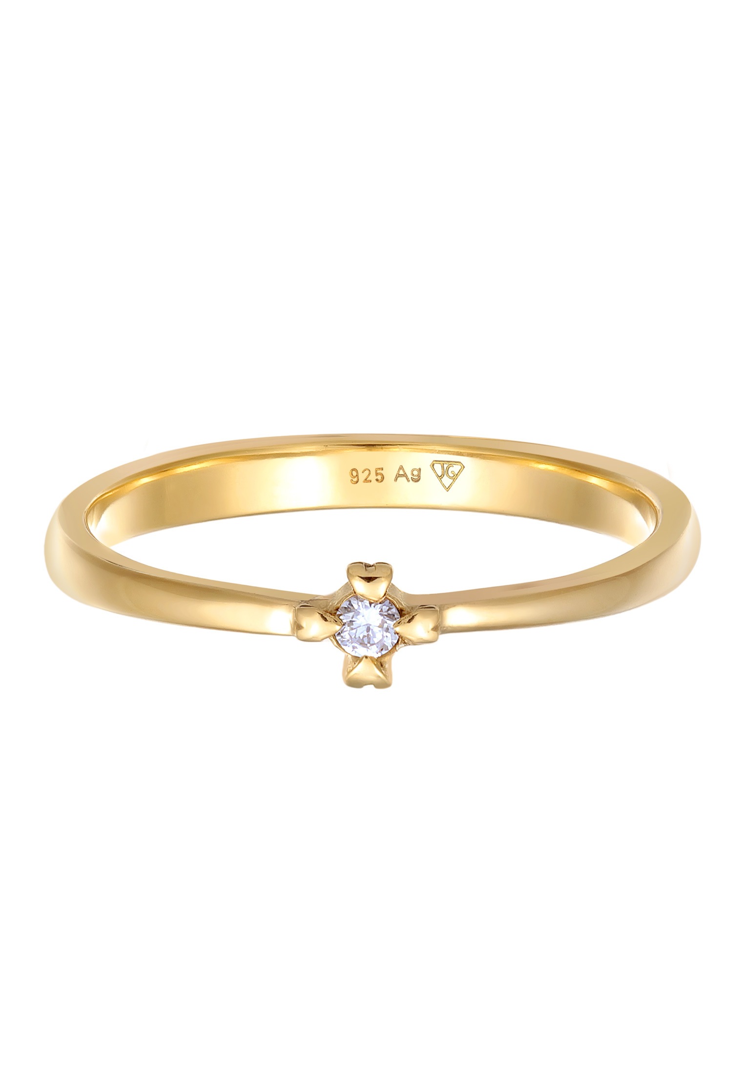 Elli DIAMONDS Verlobungsring »Ring Solitär Verlobung Diamant 0.03 ct. 925 Silber«