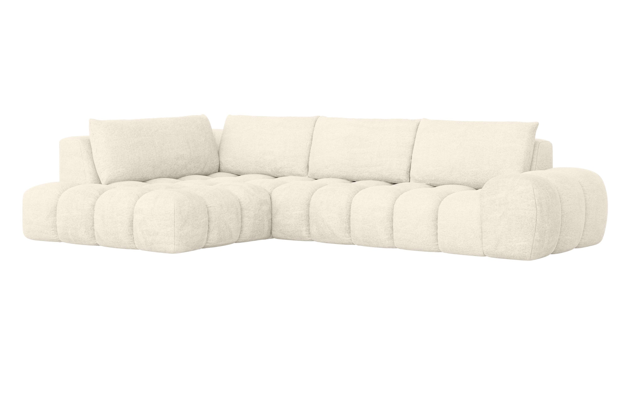 INOSIGN Ecksofa »AZITA klein, L-Form, elegant und bequem Designsofa«, lose Rückenkissen, traumhafte Steppung, Maße B/T/H: 296/176,5/89 cm