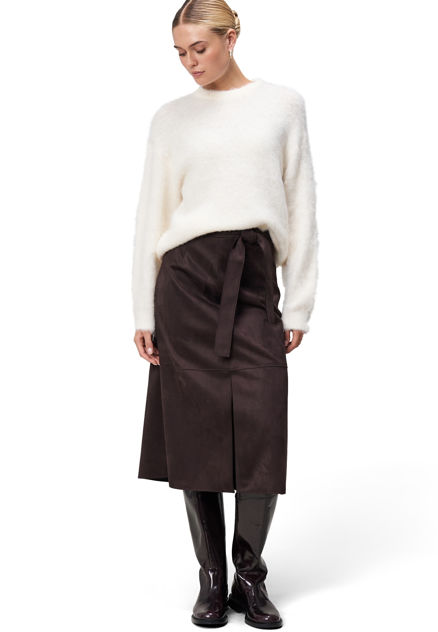 Zero Strickpullover »Strickpullover mit Flaum«