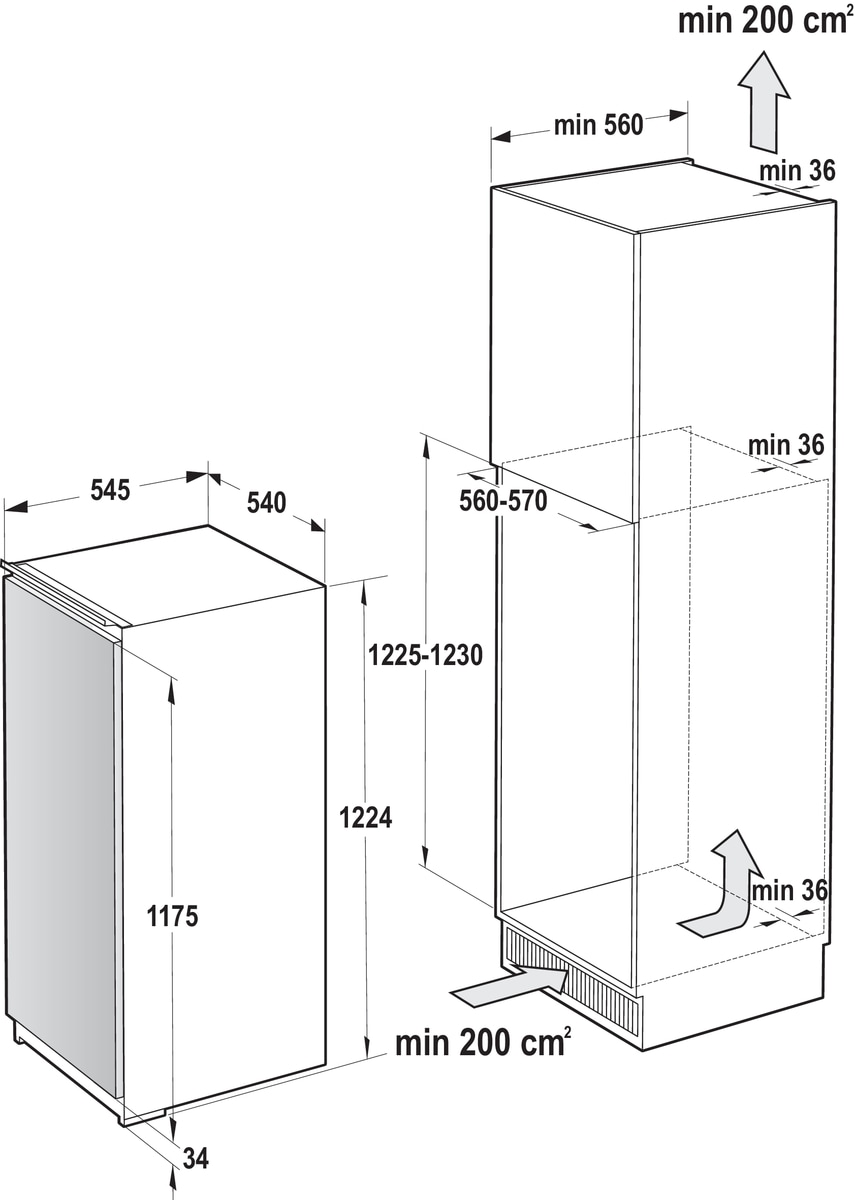 GORENJE Einbaukühlschrank »RI 412 EE1«, 199 Liter Volumen