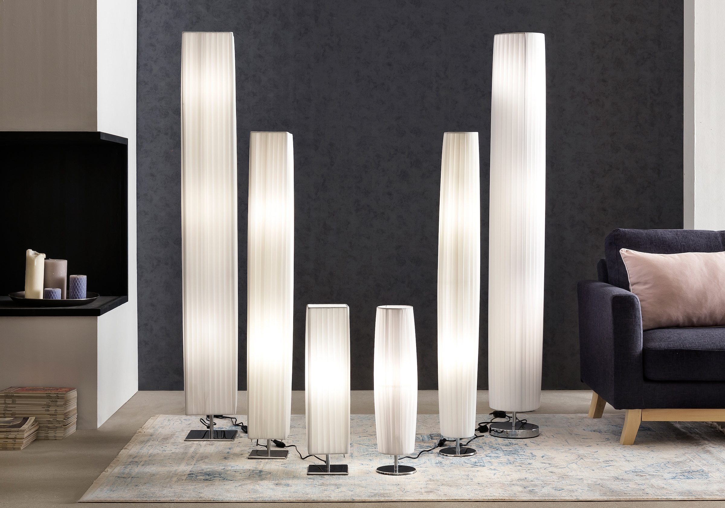 SalesFever Stehlampe »Emilie«, 2 flammig, Leuchtmittel E27 | ohne Leuchtmittel, Plissee Lampenschirm