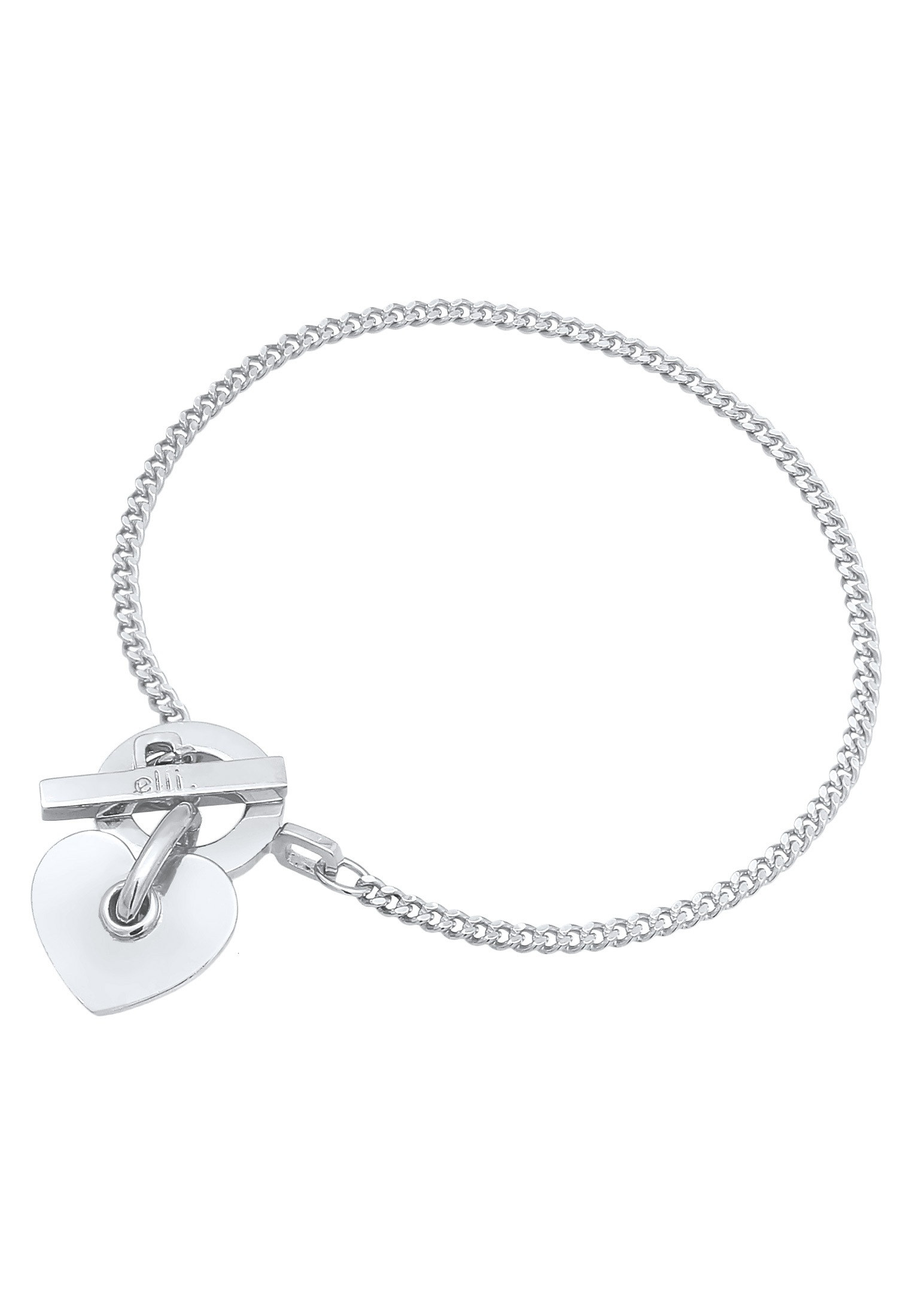 Elli Premium Armkette »Armband Herz T-Bon Verschluss Modern 925 Silber rhodiniert«