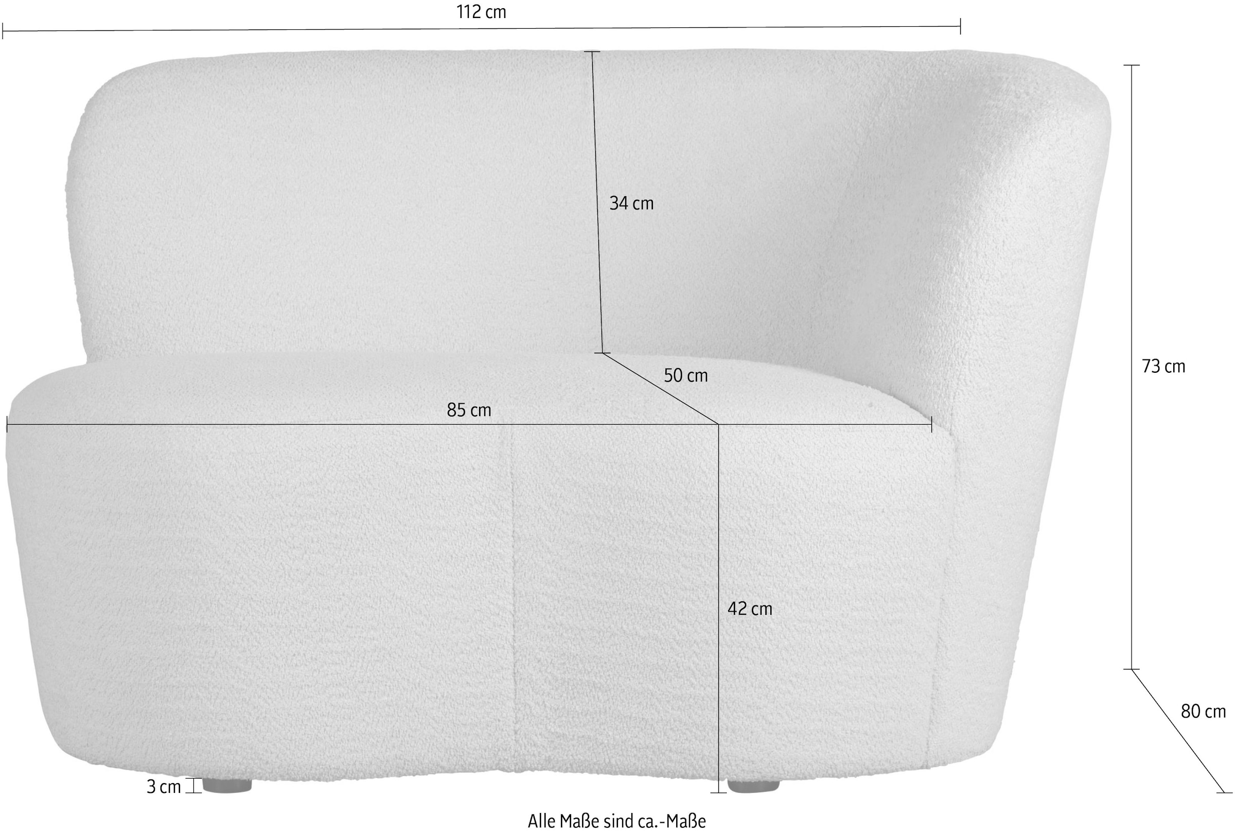 WOOOD Loungesofa »Stone«, frei im Raum stellbar, Höhe 73 cm x Breite 112 cm