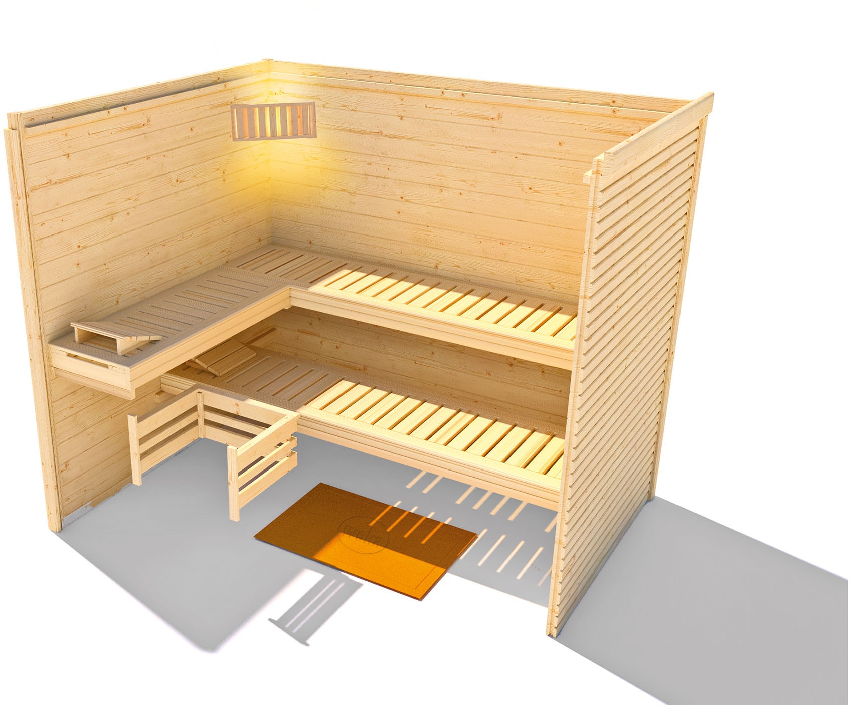 weka Sauna »Massivholzsauna VALIDA 2« Blockbohlen, moderne Ganzglastür