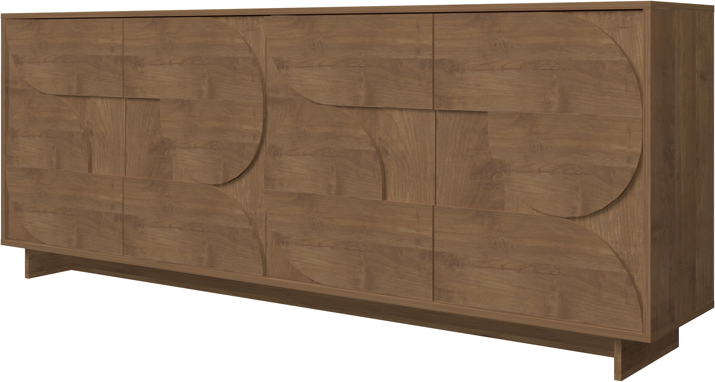 Home affaire Sideboard »Zen, 205 cm breit, 4 Türen, Anrichte, Kommode, Stauraumschrank« Push-to-open, 3D-Fronten, Mercure-Holzstruktur, viel Stauraum