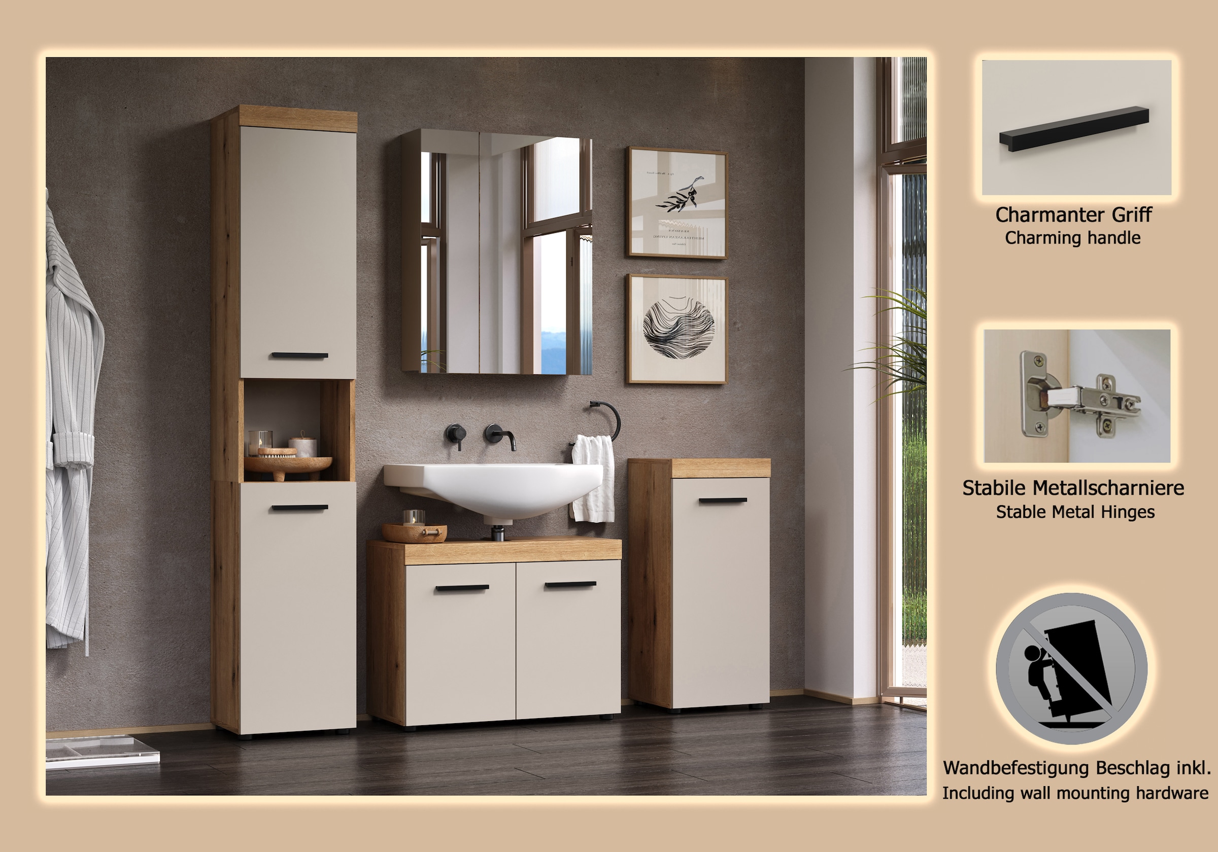 welltime Badmöbel-Set »Isera« 4 Stk. tlg.