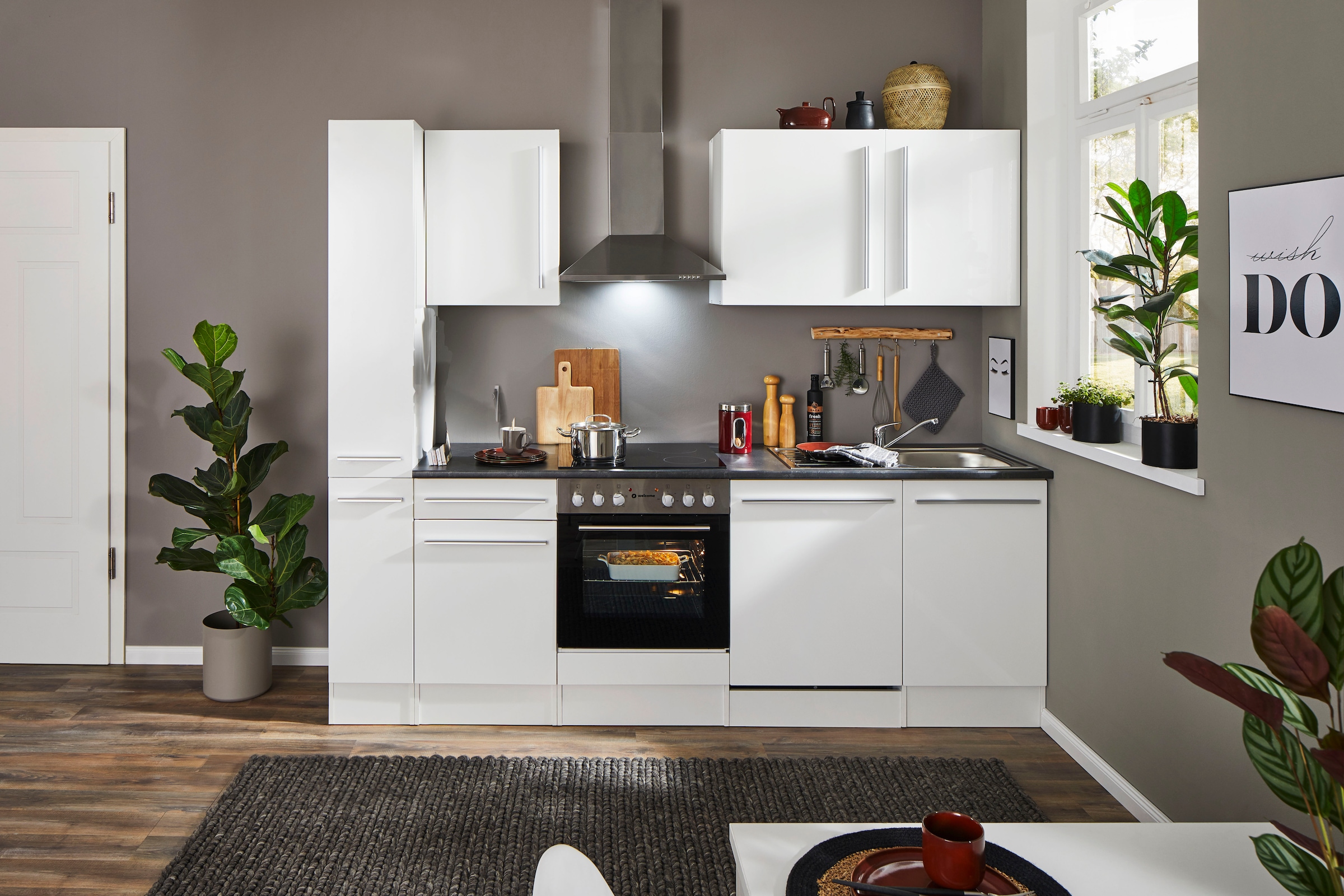 BASIC by Balculina Küchenzeile »Jazz« Breite 250 cm, wahlweise mit E-Geräten