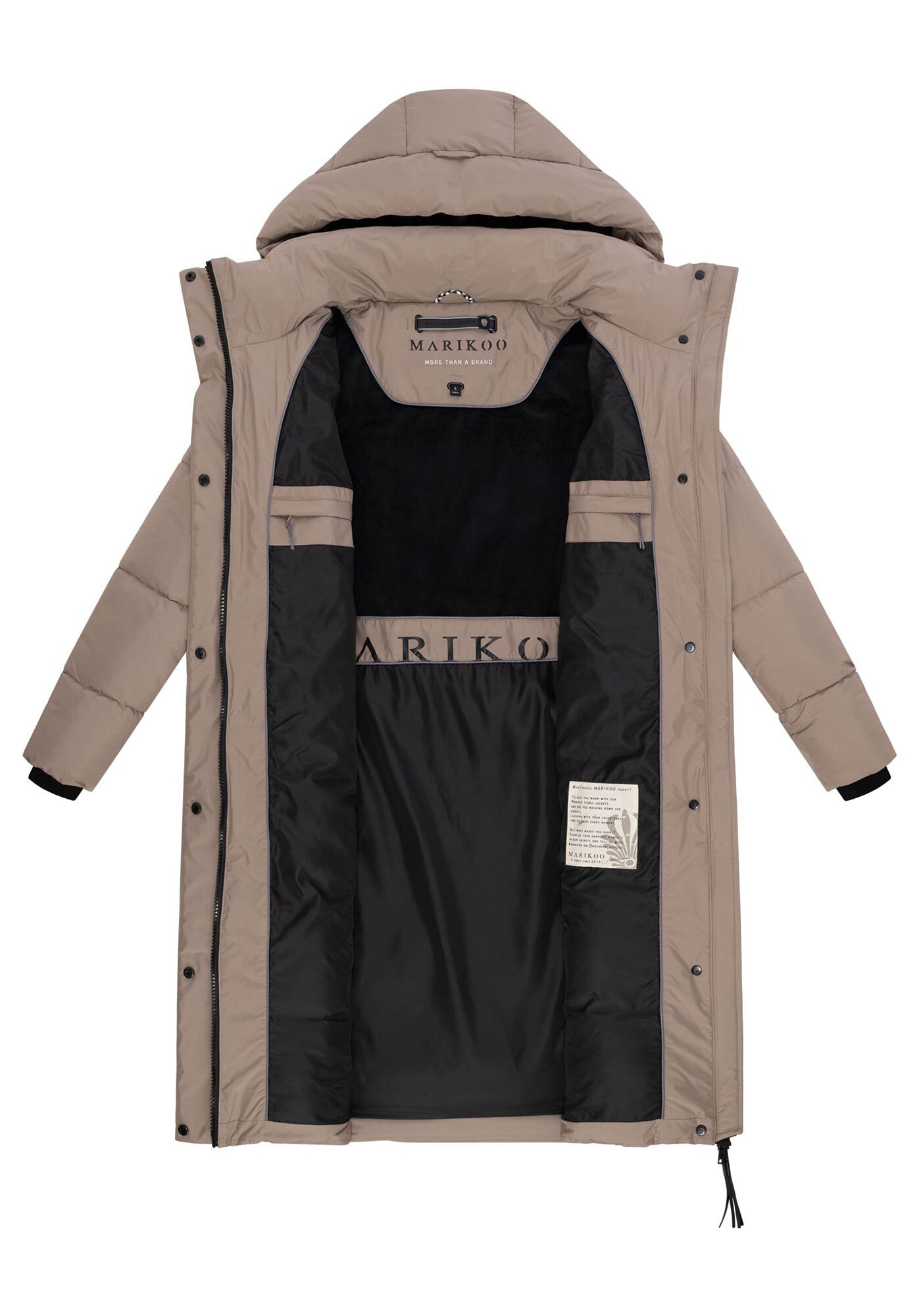 Marikoo Winterjacke »Marikoo Chumanii Damen Herbst Winter Steppmantel Parka lang N057«