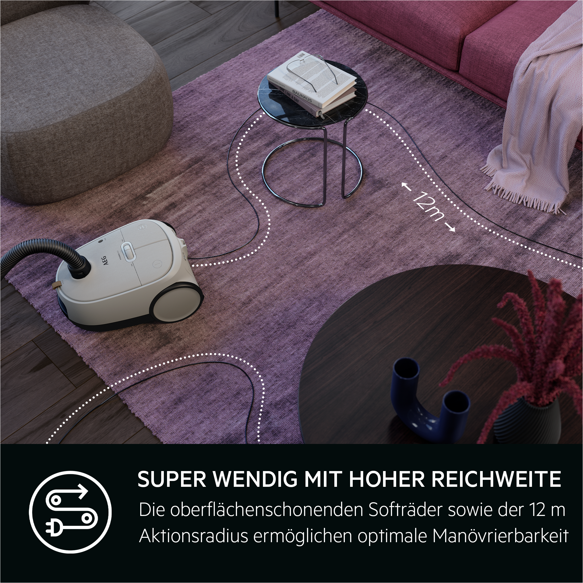 AEG Bodenstaubsauger »HYGIENIC 6000 (AB61H6SW)« 850 W mit Beutel hohe Saugleistung, inkl. Zusatzdüsen, 50 % Recyclingkunststoff