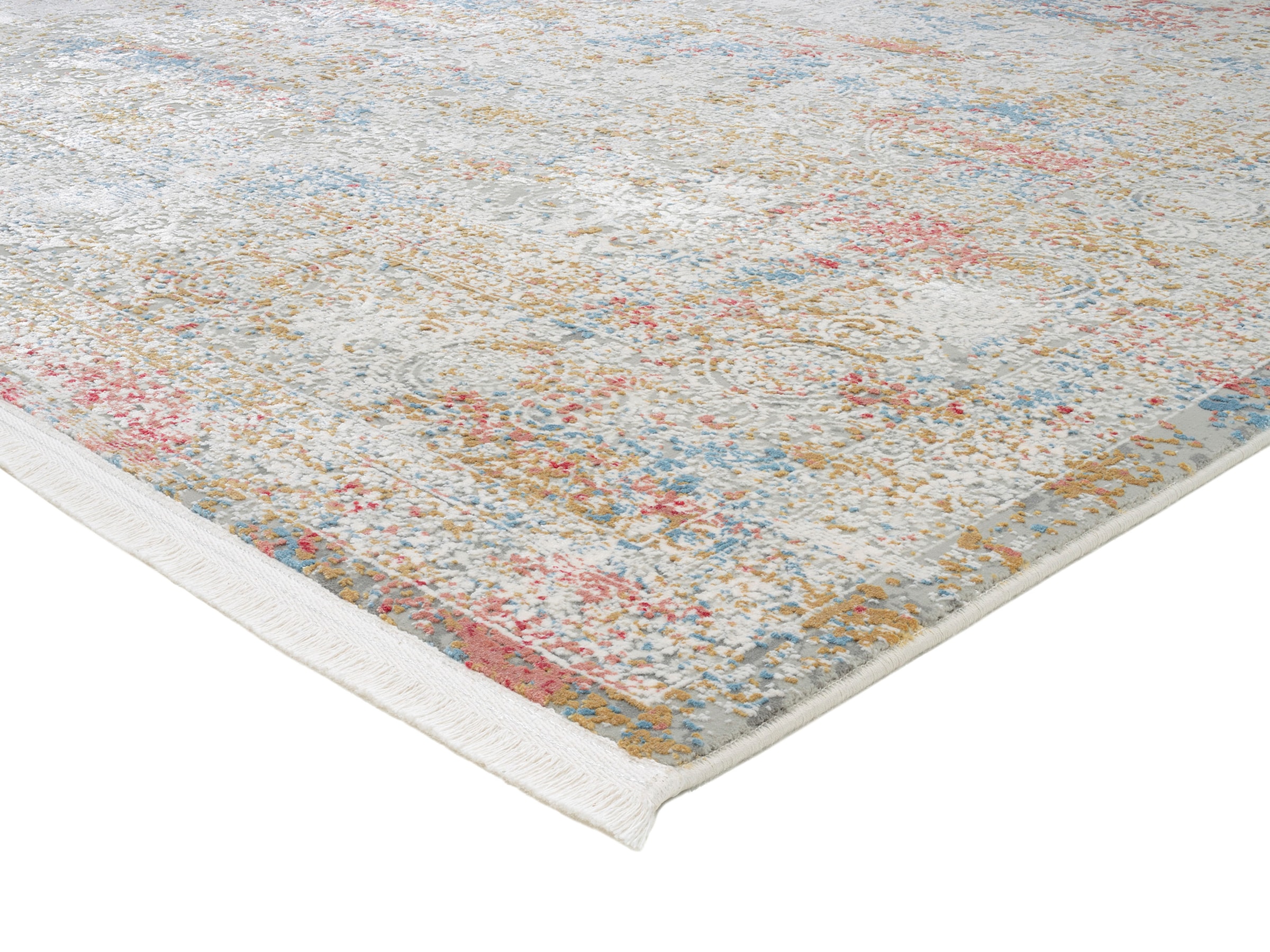 OCI DIE TEPPICHMARKE Teppich »ILLUMINATION ZARA« rechteckig 8 mm Höhe Glanz Viskose, mit Fransen, Hoch Tief Struktur, Vintage, Wohnzimmer