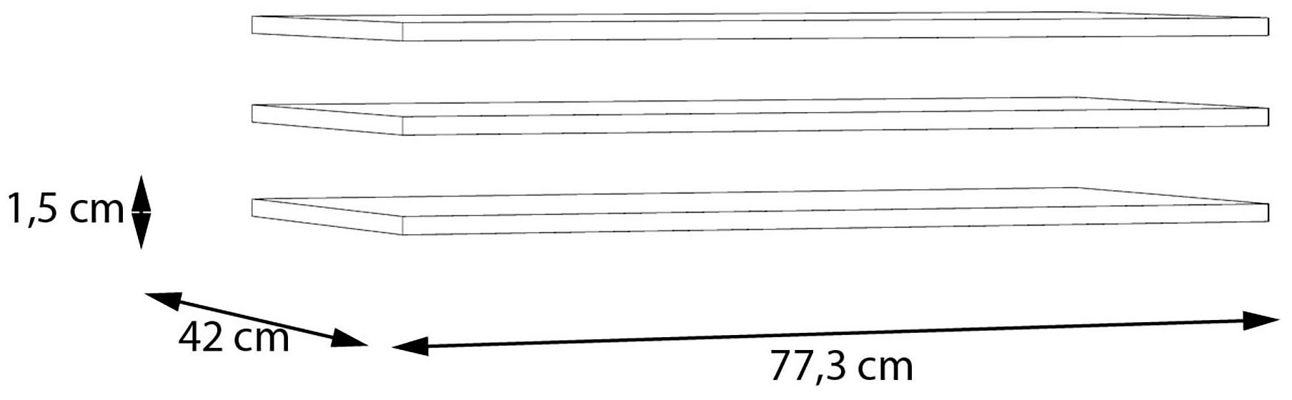 FORTE Einlegeboden, (3 St.), 3er Set Einlegeboden, variable Positionierung, Textilstruktur