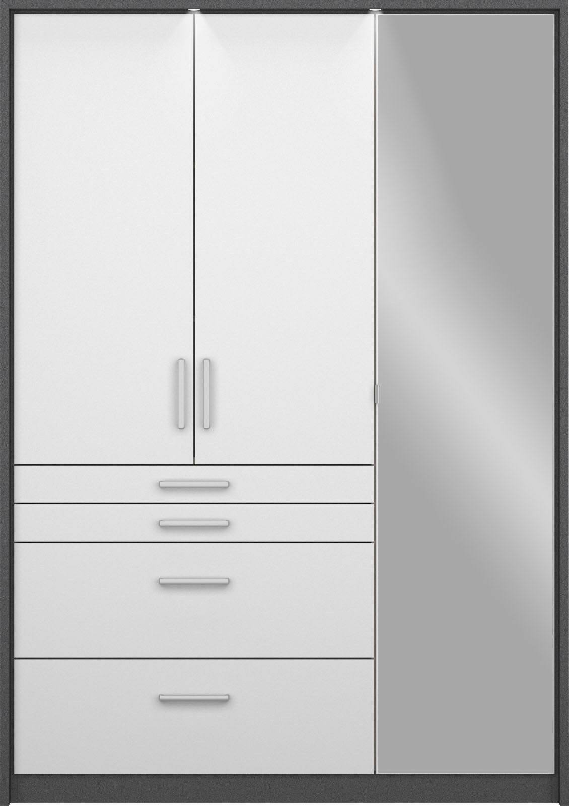 rauch Drehtürenschrank »Kleiderschrank Schrank Garderobe Garderobenschrank Topseller HOMBURG«, inkl. Passepartout, oberer Schubkasten mit Einteilung MADE IN GERMANY