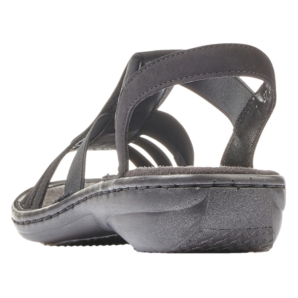 Rieker Riemchensandale, Sommerschuh, Sandalette, Keilabsatz, mit Schmuckapplikation