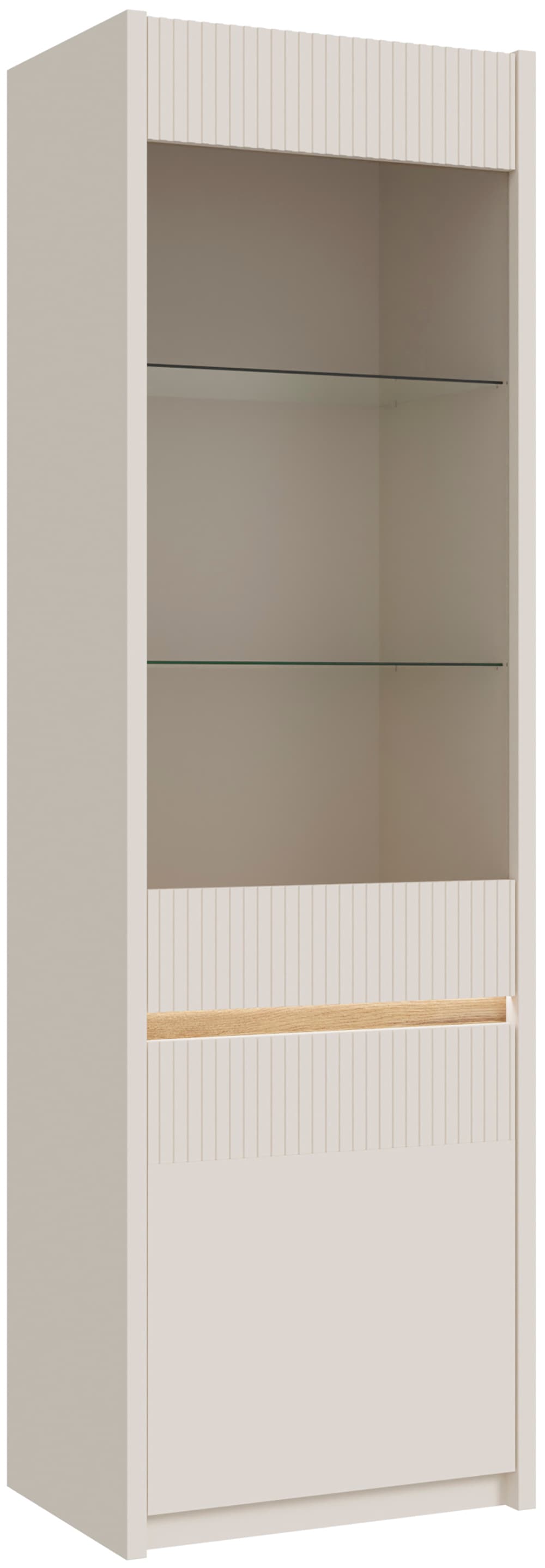 FORTE Vitrine »Oak Square«, Vitrine, Beleuchtung, Glastüre, grifflos
