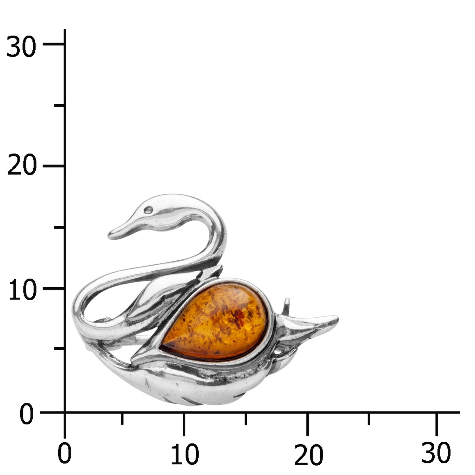 OSTSEE-SCHMUCK Brosche »- kleiner Schwan - Silber 925/000 - Bernstein«