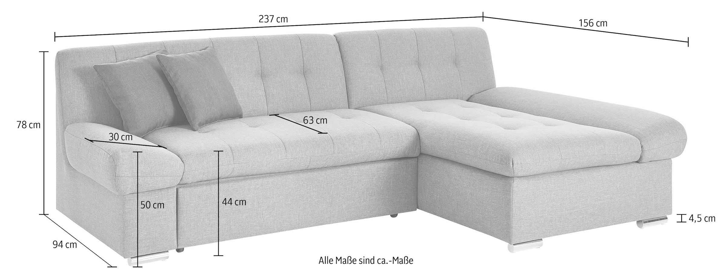 TRENDMANUFAKTUR Ecksofa »Reggae II, L-Form«, wahlweise mit Bettfunktion