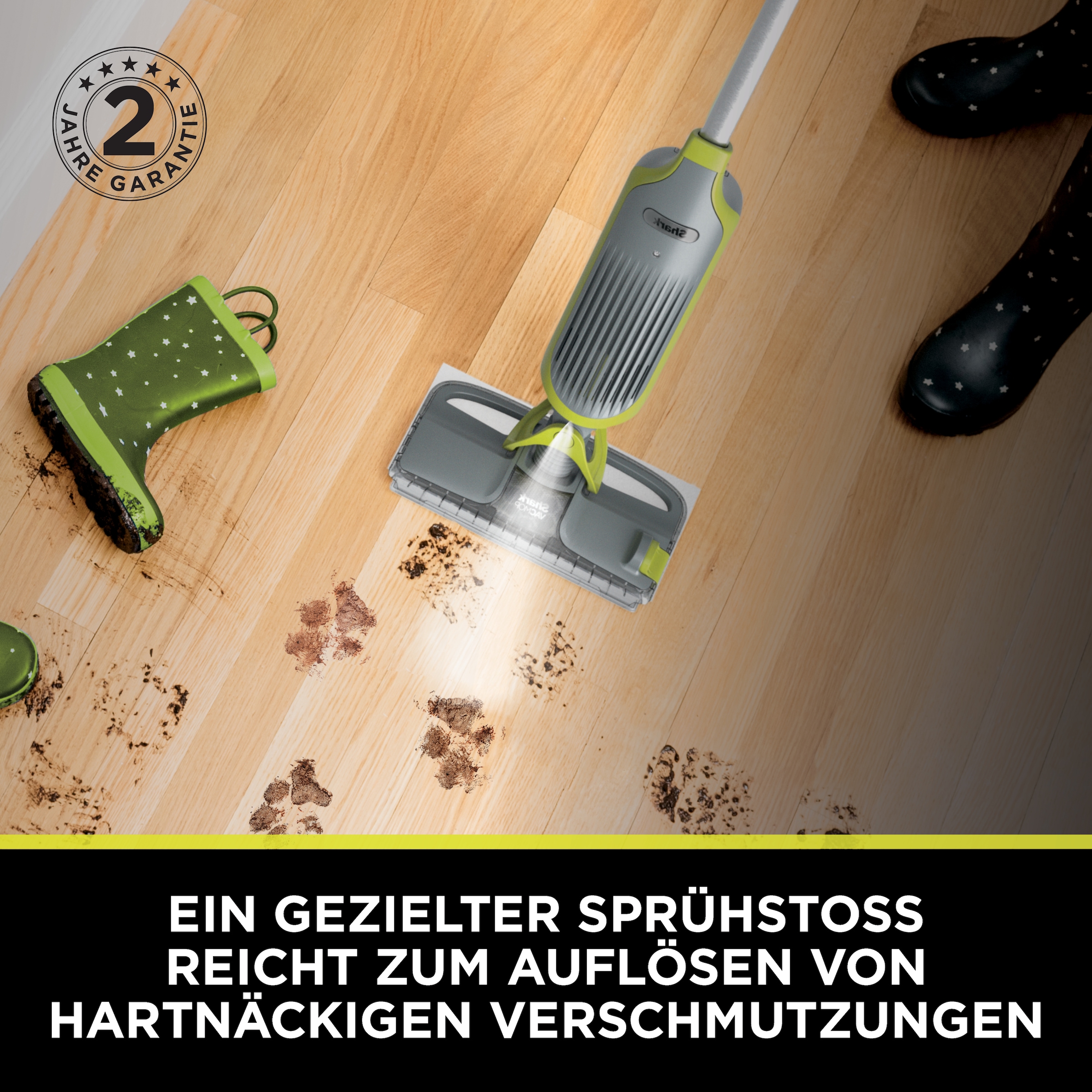 Shark Akku-Wischmopp »Shark VacMop 2-in-1 kabelloser Staubsauger und Sprühmopp VM200EU« VOLLSTÄNDIGE REINIGUNG MIT EINEM EINZIGEN EINWEGPAD, kabellos, leicht