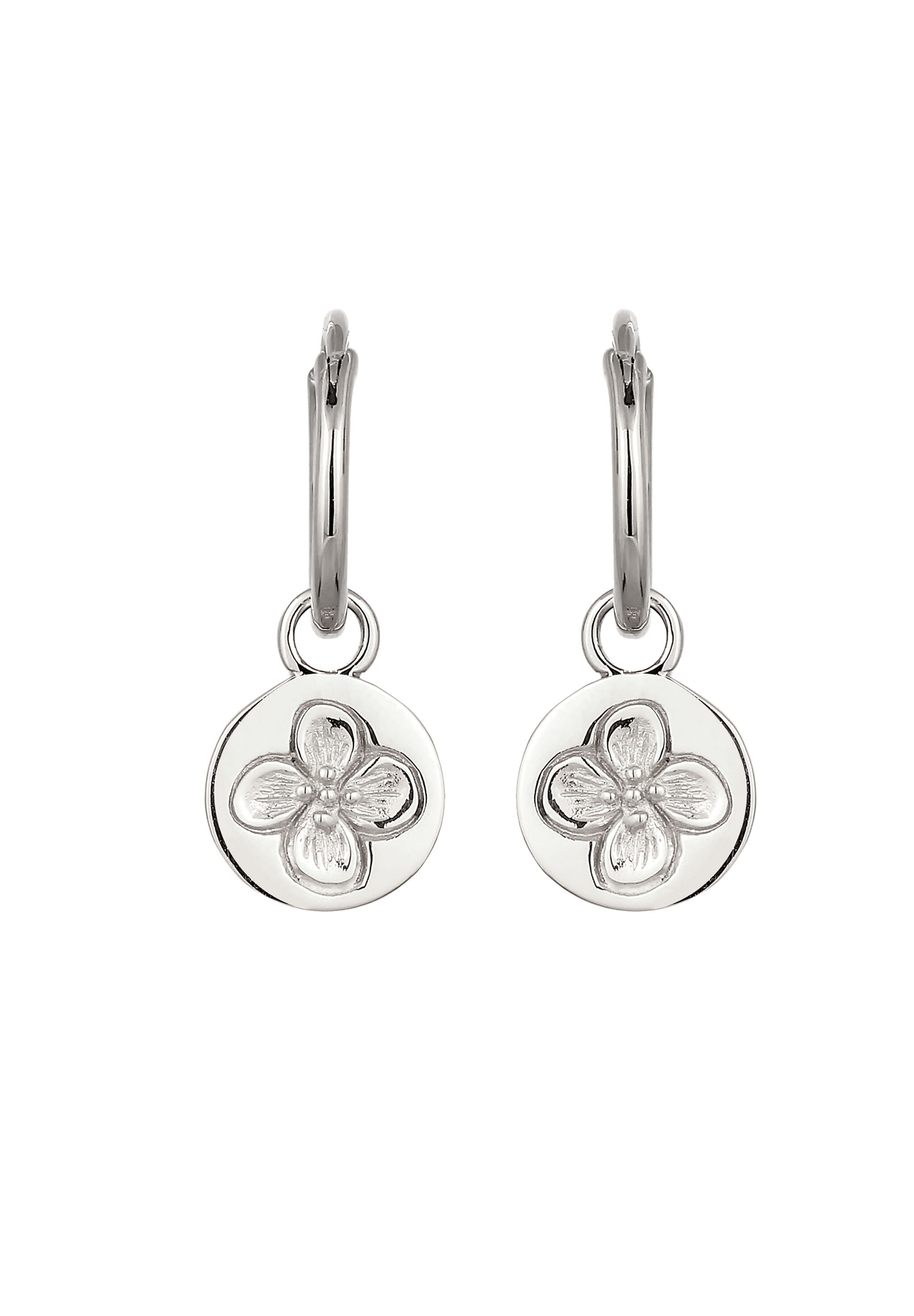 Elli Paar Creolen »Ohrringe Creole Einhänger Blume 925 Sterling Silber«