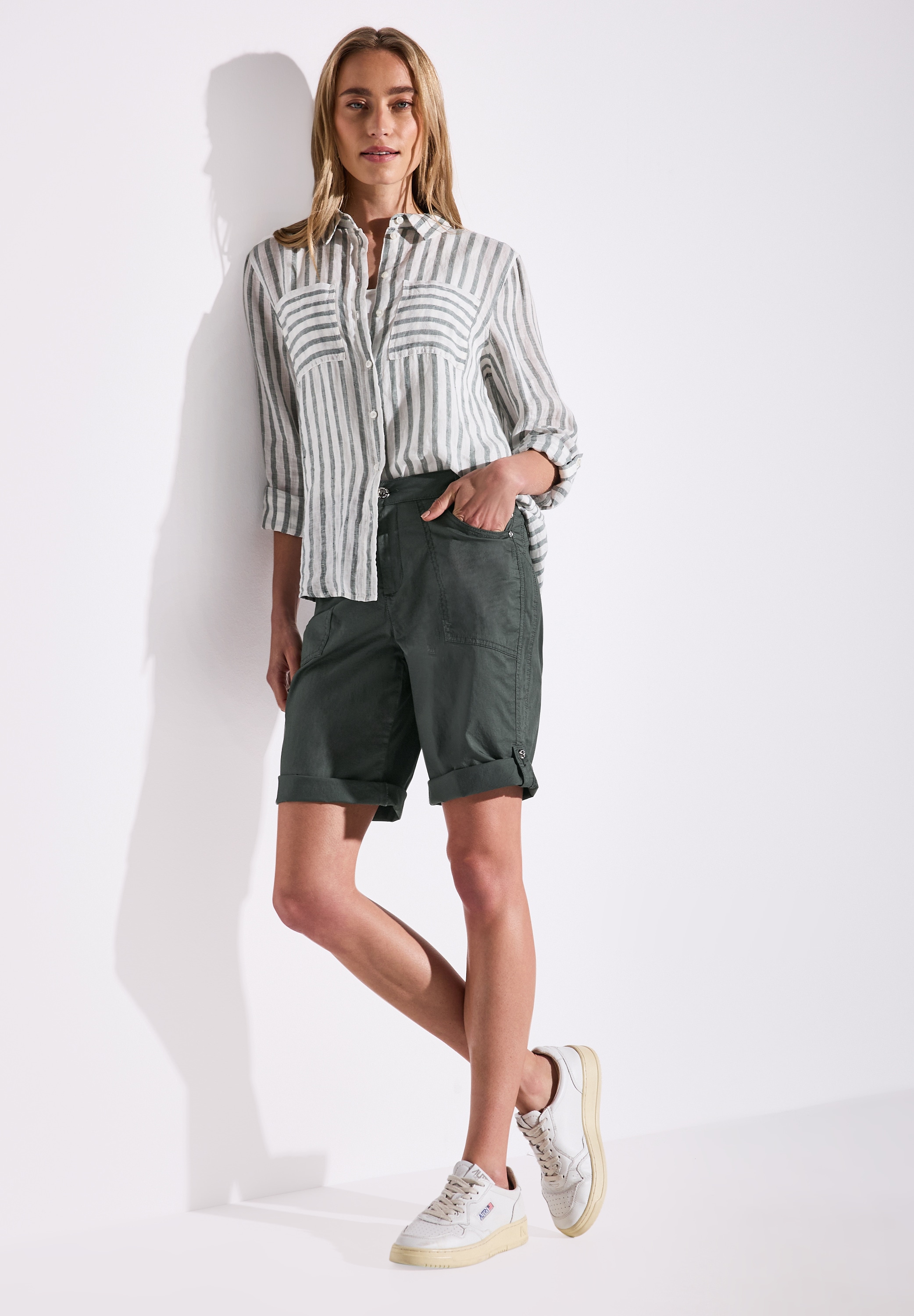 STREET ONE Bermudas »Style Yulius«, Sommerhose mit Turn-Up