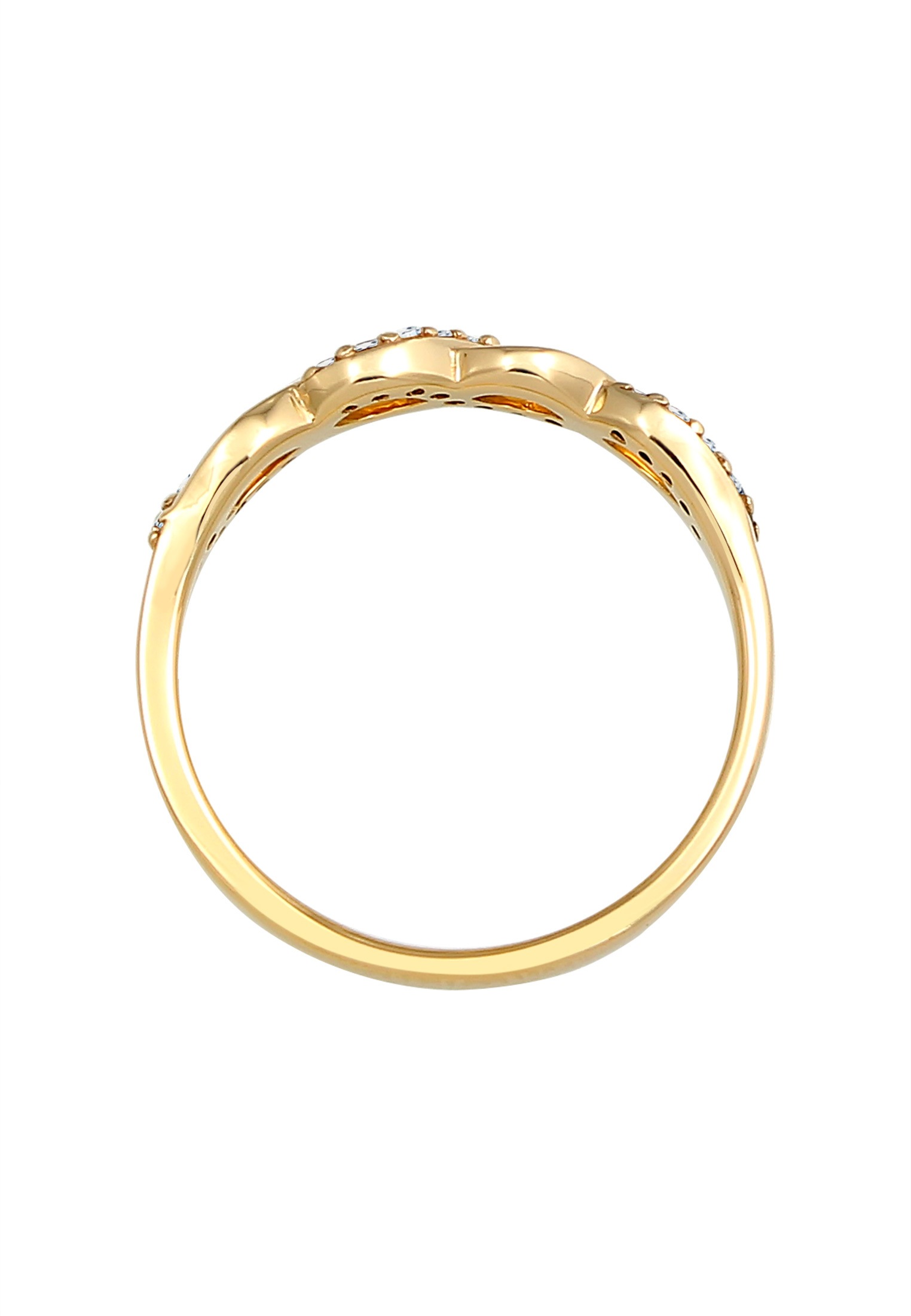 Elli DIAMONDS Verlobungsring »Ring Infinity Diamant Weiß Brillantschliff (0.09ct) 585 Gelbgold«