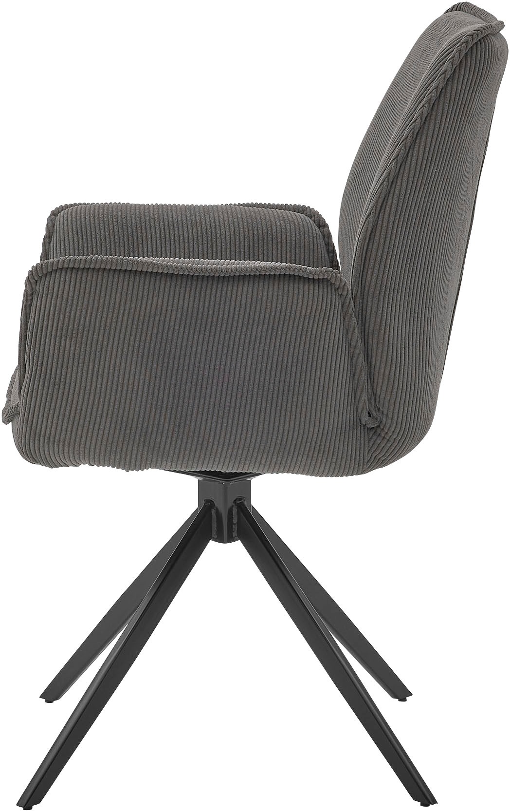Musterring Esszimmerstuhl »Tiama«, (Set), 2 St., Cord, Stativgestell aus Eisen schwarz, 180° drehbar, Stoff Cord oder Bouclé