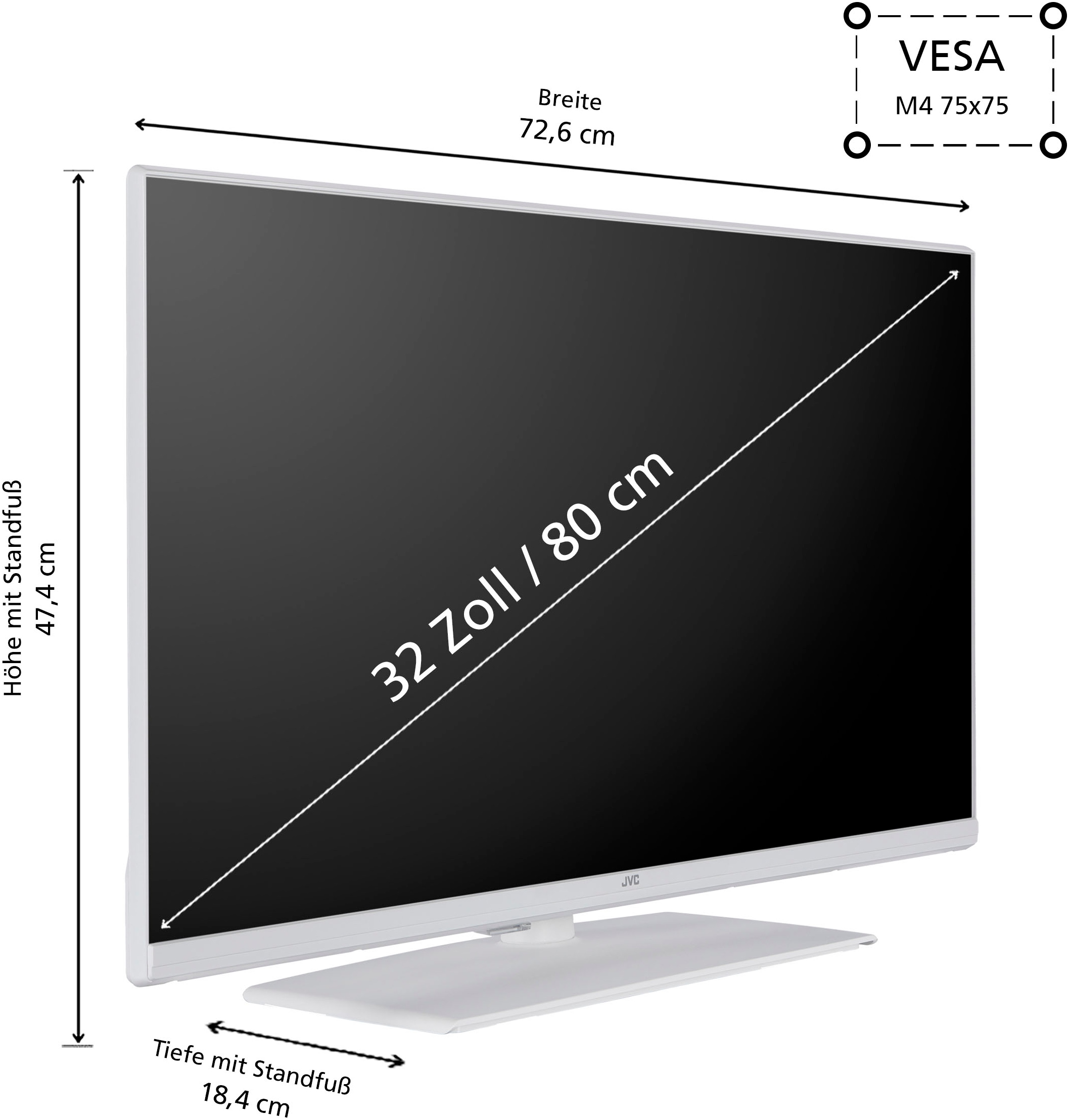JVC LED-Fernseher »LT-32VF5355W«, Full HD, Smart-TV