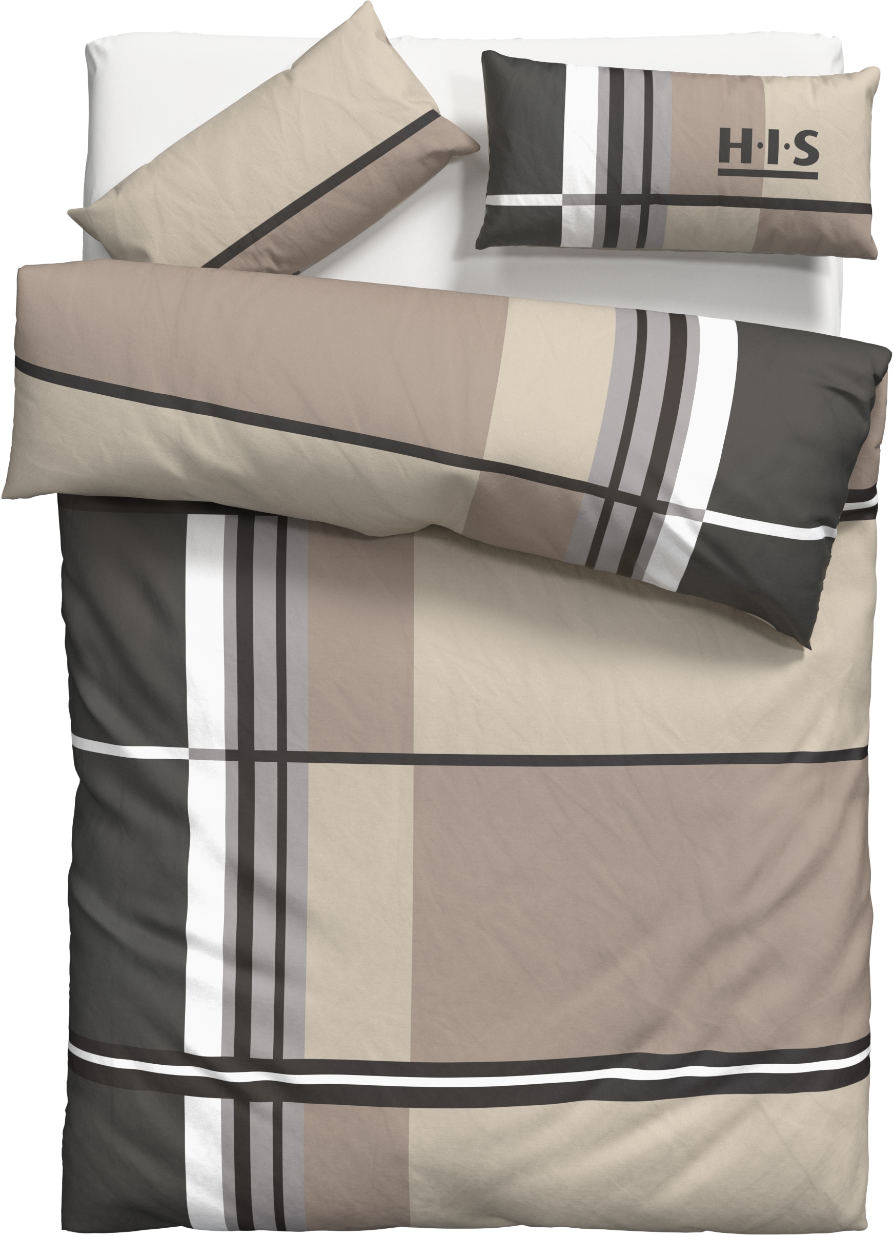 H.I.S Bettwäsche »Cassia« 2 Stk. in sportlichem Karo Design,Bettwäsche aus Baumwolle,ab Gr. 135x200 cm