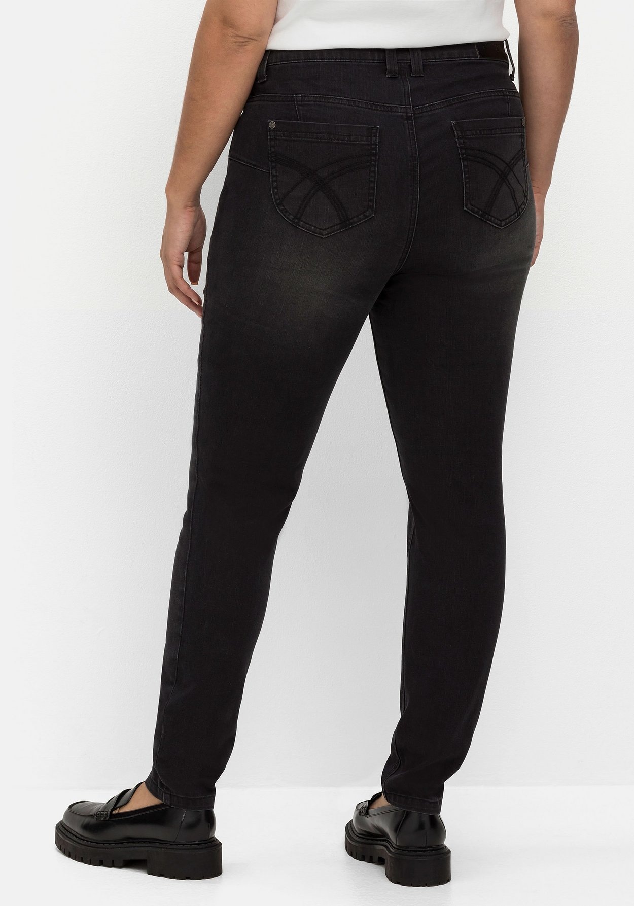 Sheego Stretch-Jeans »Jeans für sehr schmale Beine und mehr Bauch«