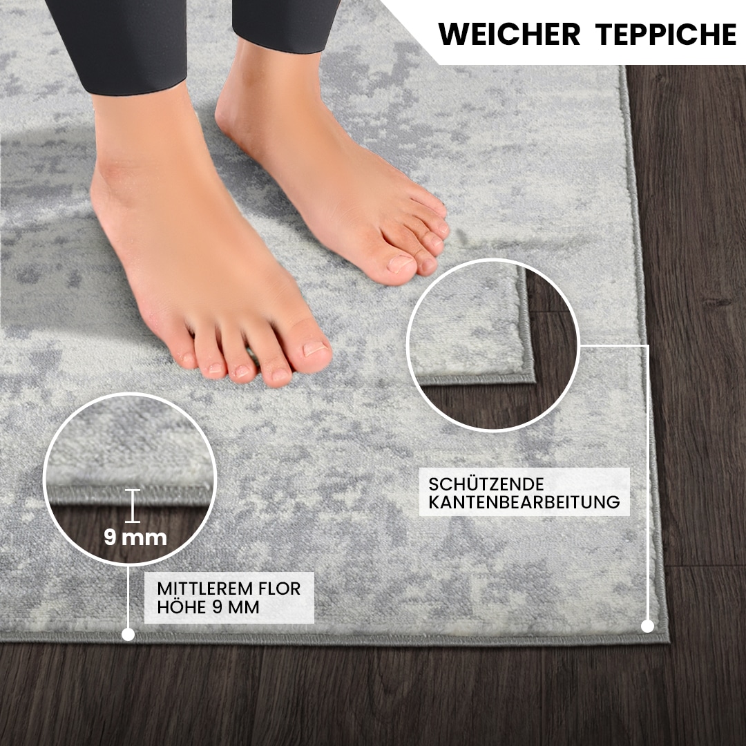 Livabliss Teppich »DALI«, rechteckig, 11 mm Höhe, Moderner Designerteppich in Marmor Optik, Kurzflor Wohnzimmerteppich