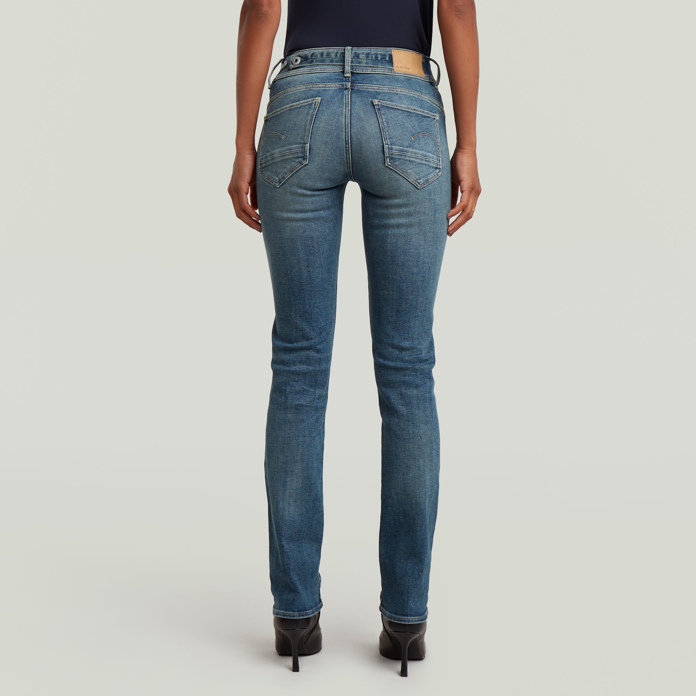 G-STAR Straight-Jeans »Midge« 5-Pocket-Design mit markanten Steppnähten