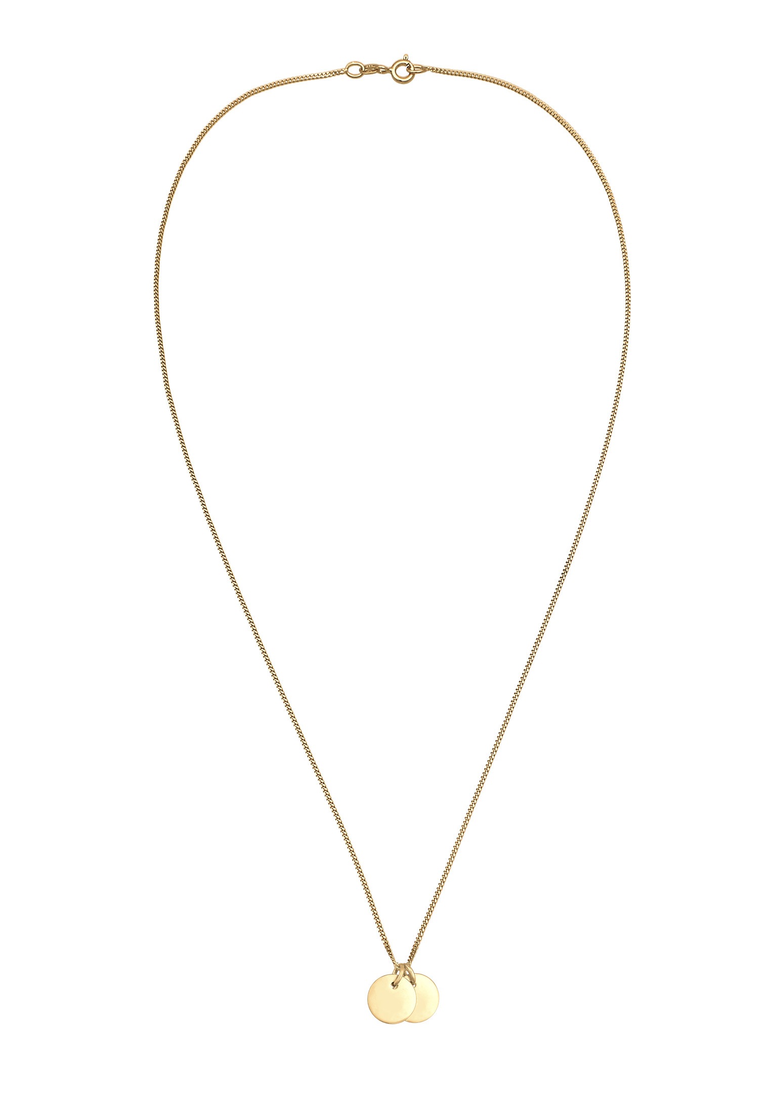 Elli Kette mit Anhänger »Halskette Basic Plättchen Coin Münze Geo Trend 925 Silber«