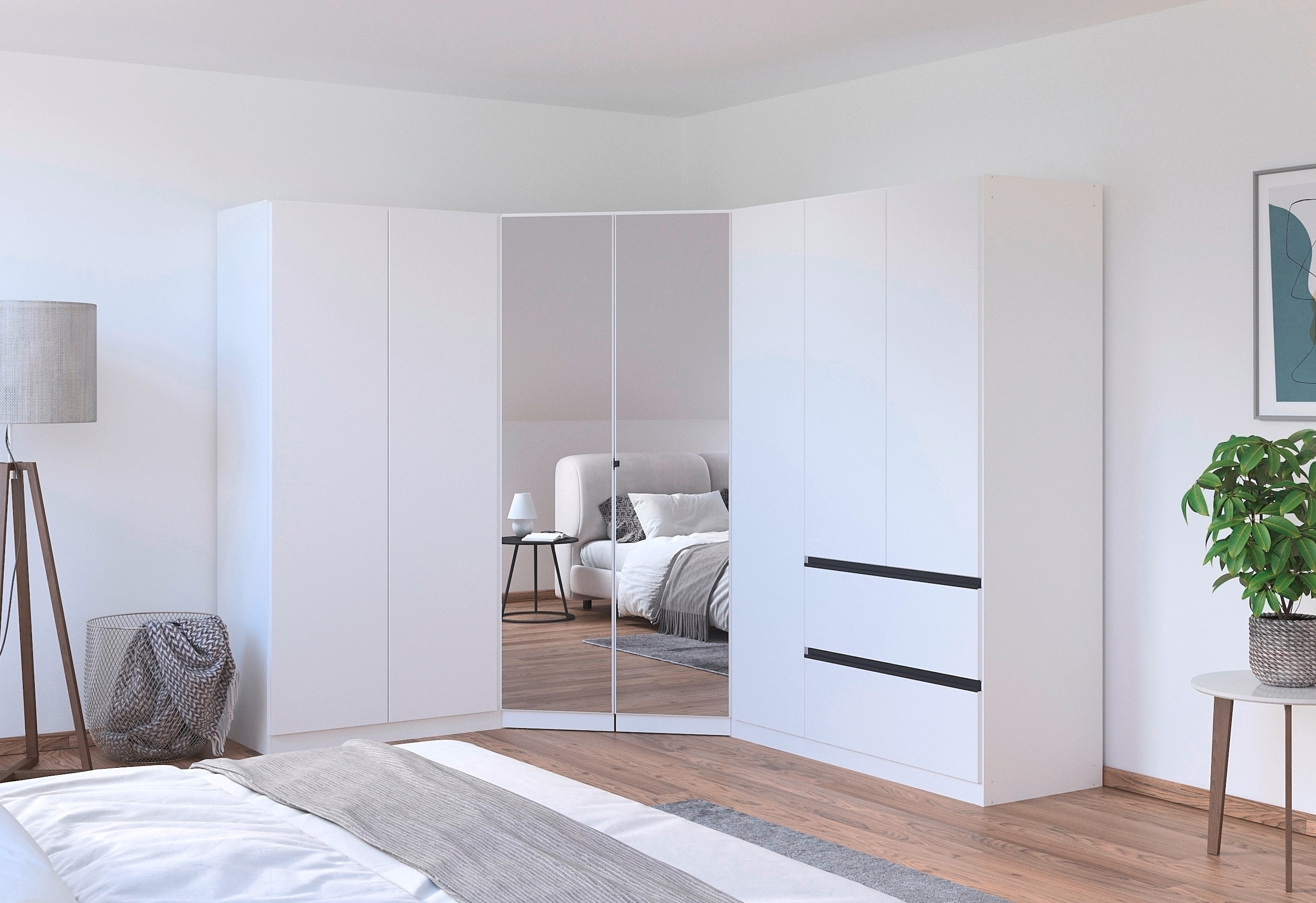 rauch Schrank-Set »Kleiderschrank Schrank Garderobe Wäscheschrank COSTA mit Spiegel«, viel Platz, grifflose Front und Push-to-Open Funktion MADE IN GERMANY