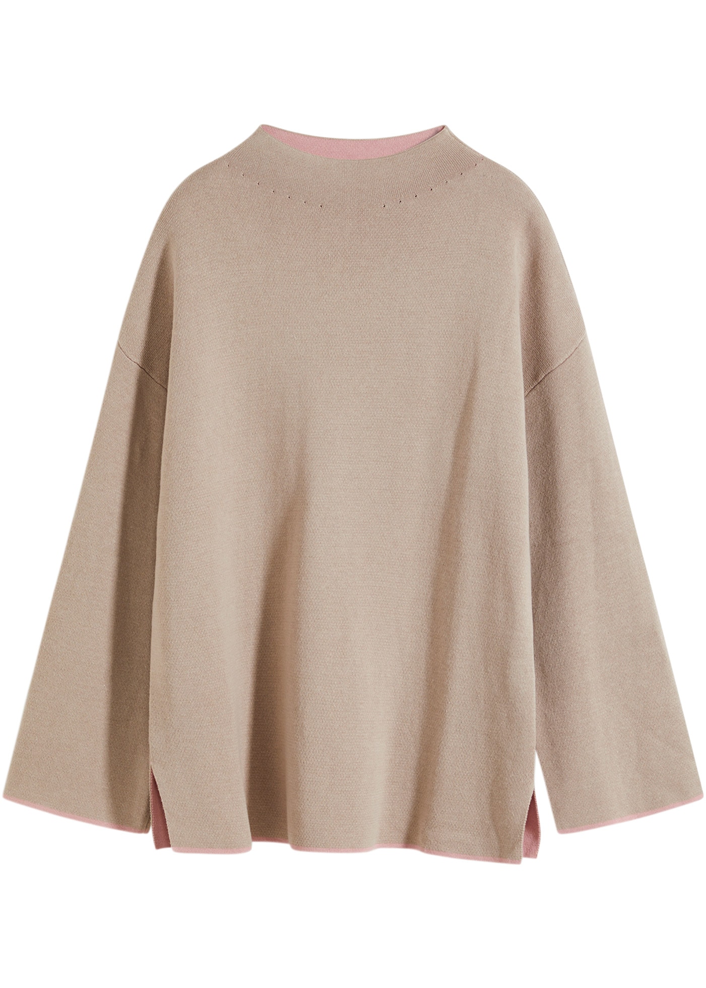 bonprix Strickpullover »Wende-Pullover aus Feinstrick« aus Feinstrick, mit Stehkragen, Wende-Pullover, Oversize-Passform