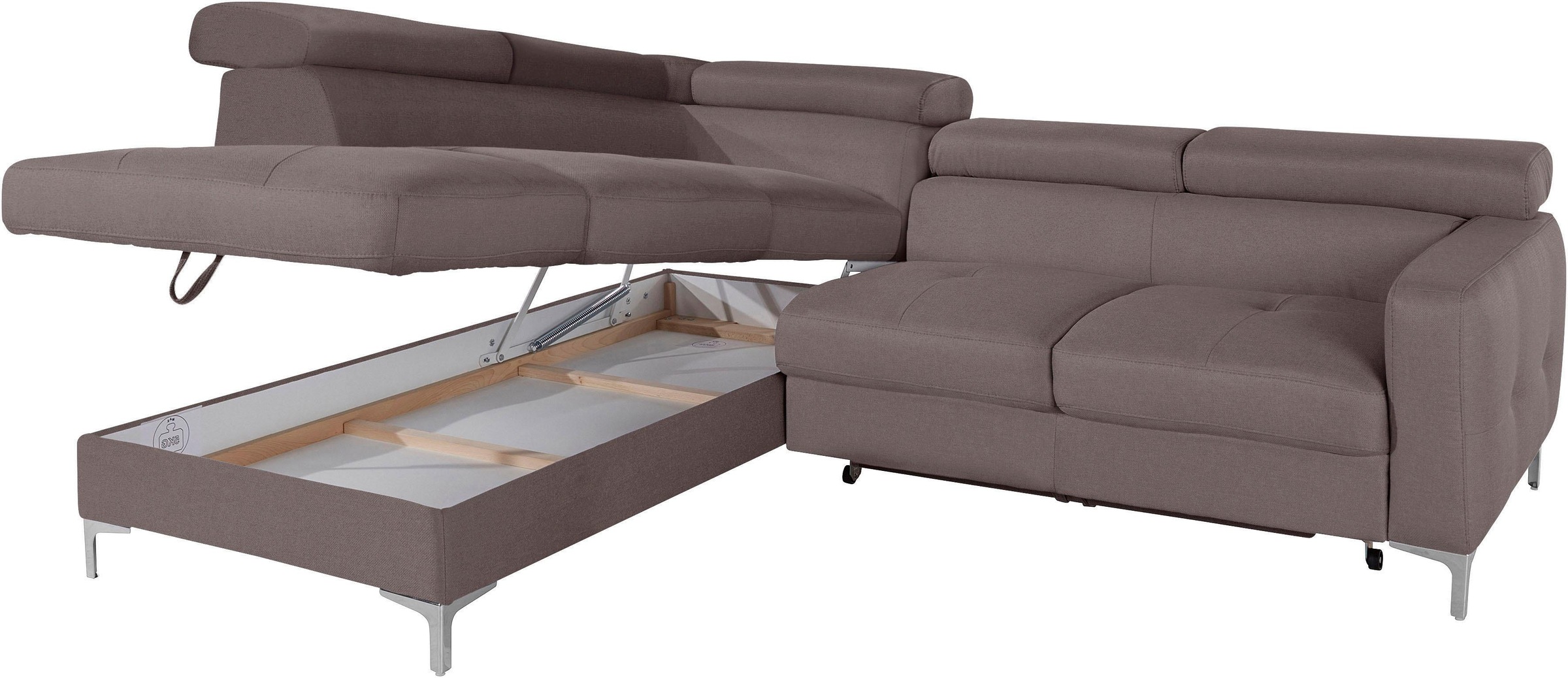COTTA Ecksofa »Sammy L-Form«, inklusive Kopfteilverstellung, wahlweise mit Bettfunktion