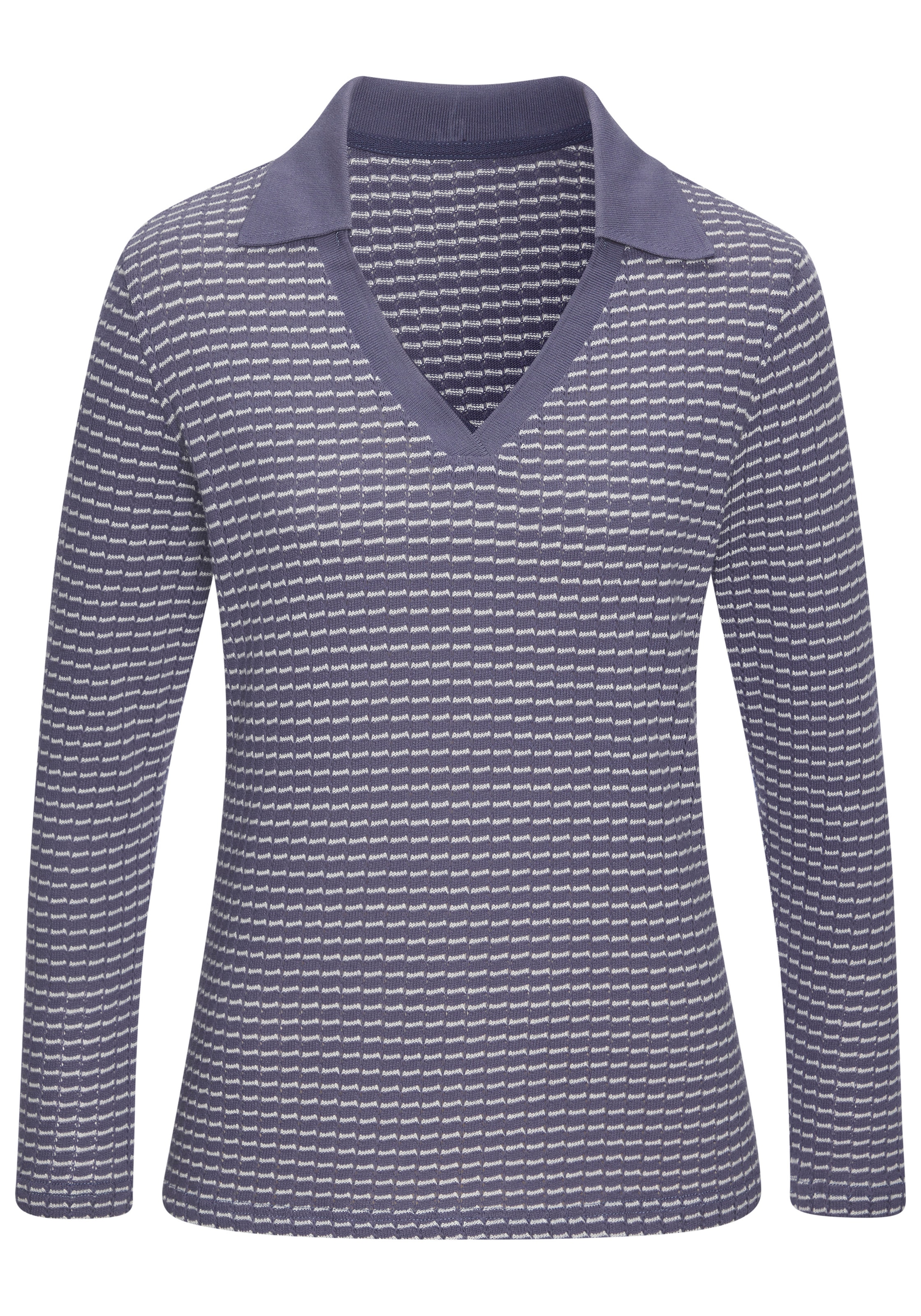 Vivance Langarm-Poloshirt »aus strukturierter Strickqualität« schöne Strick-Qualität