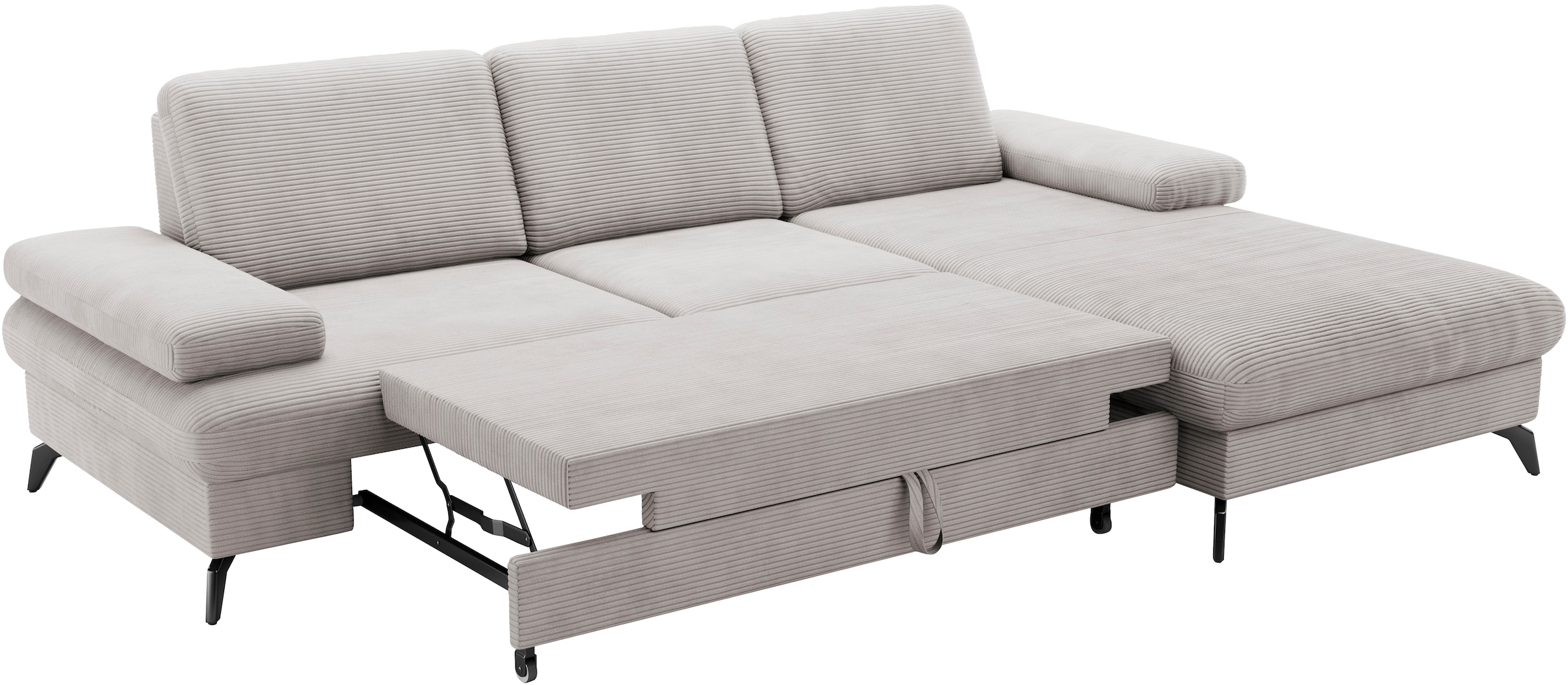 sit&more Ecksofa »Morris Jubi L-Form«, inkl. Armteilfunktion und 1 Zierkissen, wahlweise mit Bettfunktion