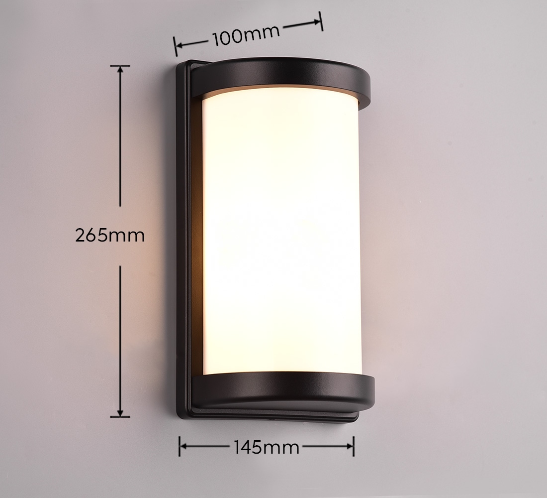 REALITY Leuchten Außen-Wandleuchte »PUELO, Outdoor Wandlampe Hauswand Fassade Garten, exkl 1x E27 max 10W« E27 1 Stk. warmweiß - kaltweiß halbrunde Aussen Wandlampe aus Aluminium, IP44, Höhe 26cm Breite 14 cm