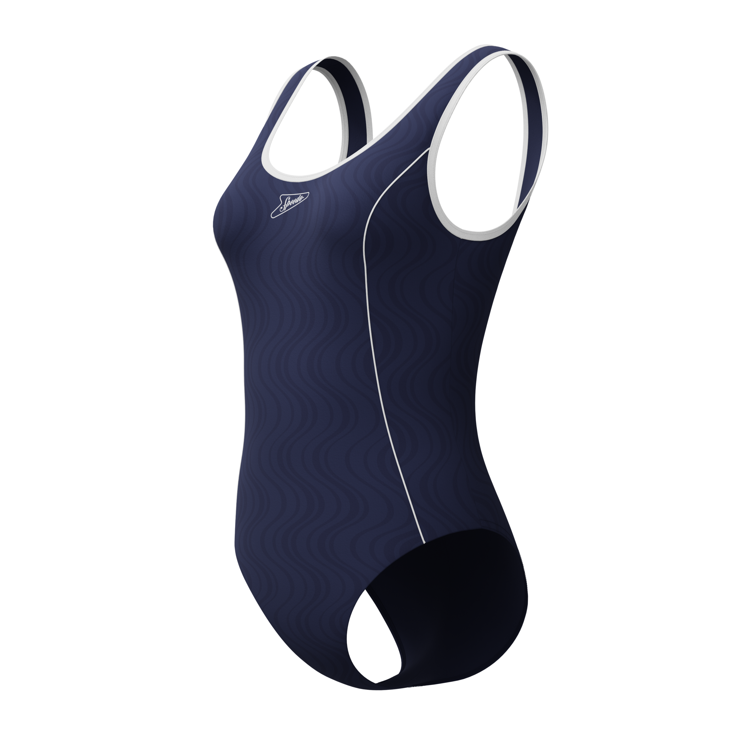 Speedo Badeanzug »TEXTURE BOUND SCOOP 1PC NVY/WHT«