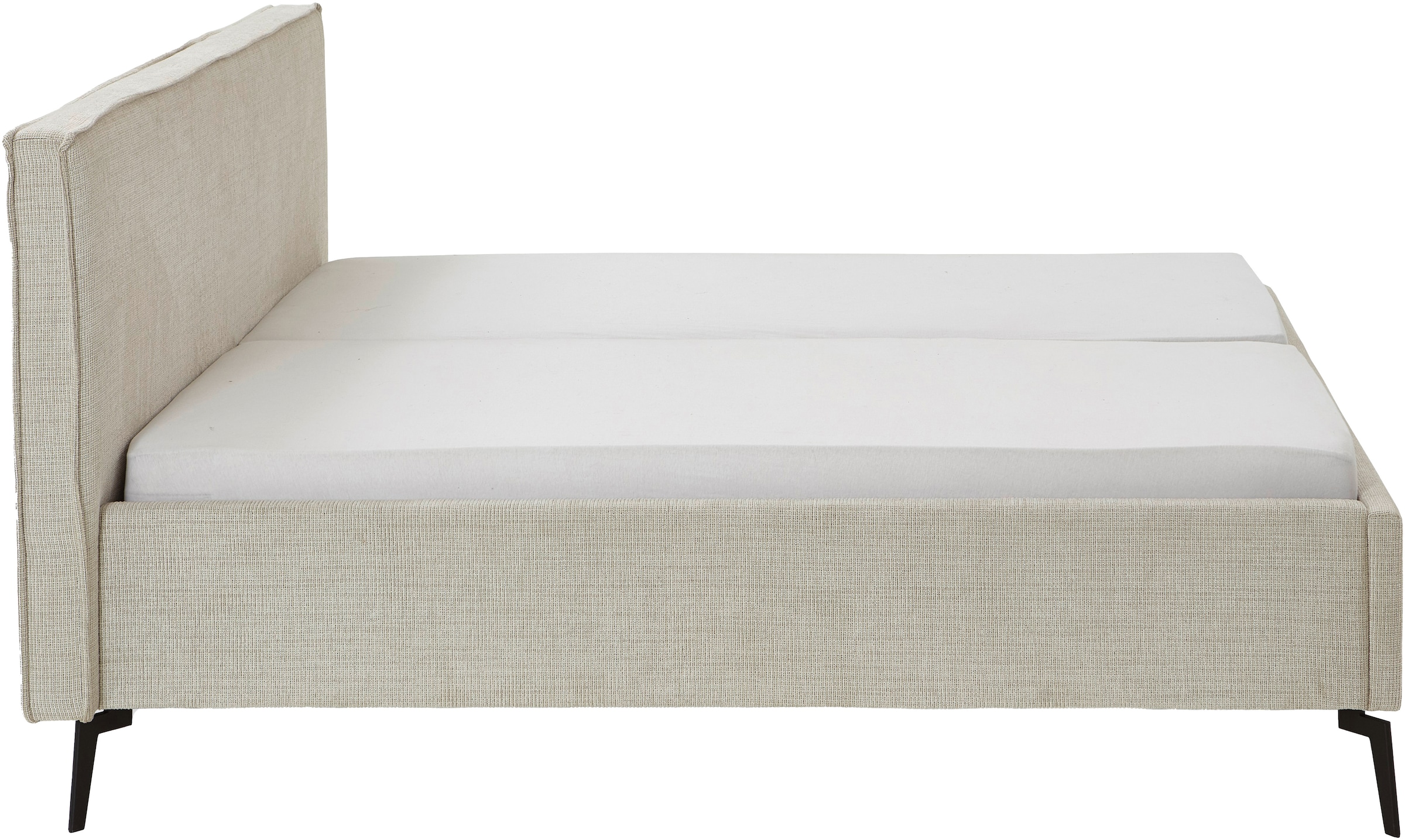 meise.möbel Polsterbett »Riva II« mit schwarzen Metallfüßen, wahlweise mit Bettkasten