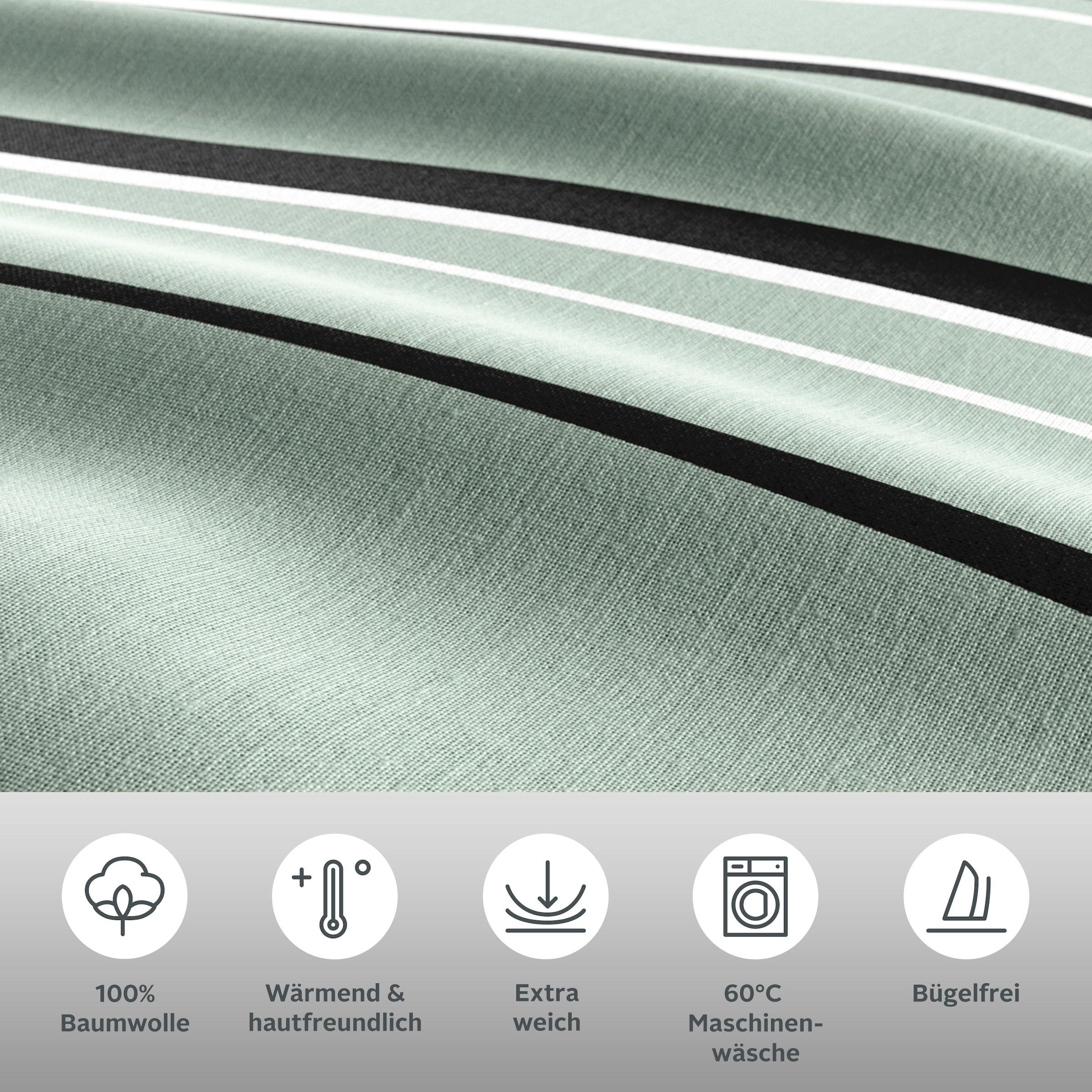 OTTO home Bettwäsche »Renu in Gr. 135x200 oder 155x220 cm« 2 Stk. Bettwäsche aus Baumwolle, grafische Bettwäsche mit Wellen-Design