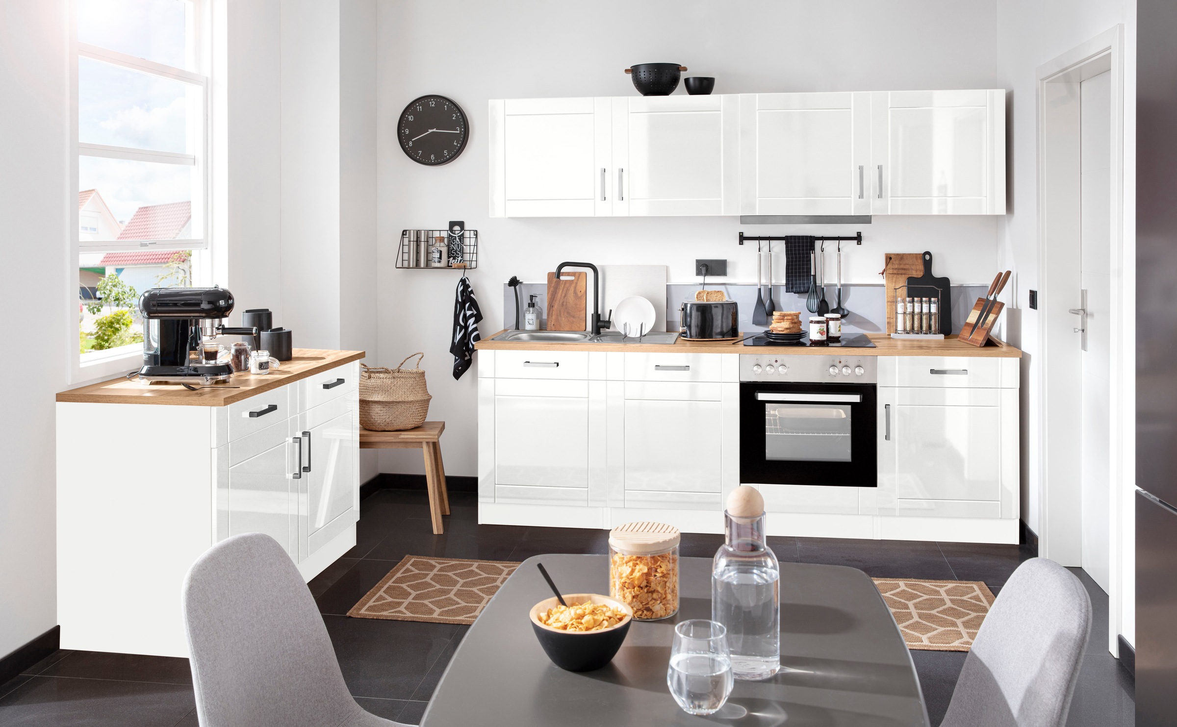 KOCHSTATION Unterschrank »KS-Tinnum«, 120 cm breit, Metallgriffe, MDF Fronten, 2 Schubkästen, 2 Türen